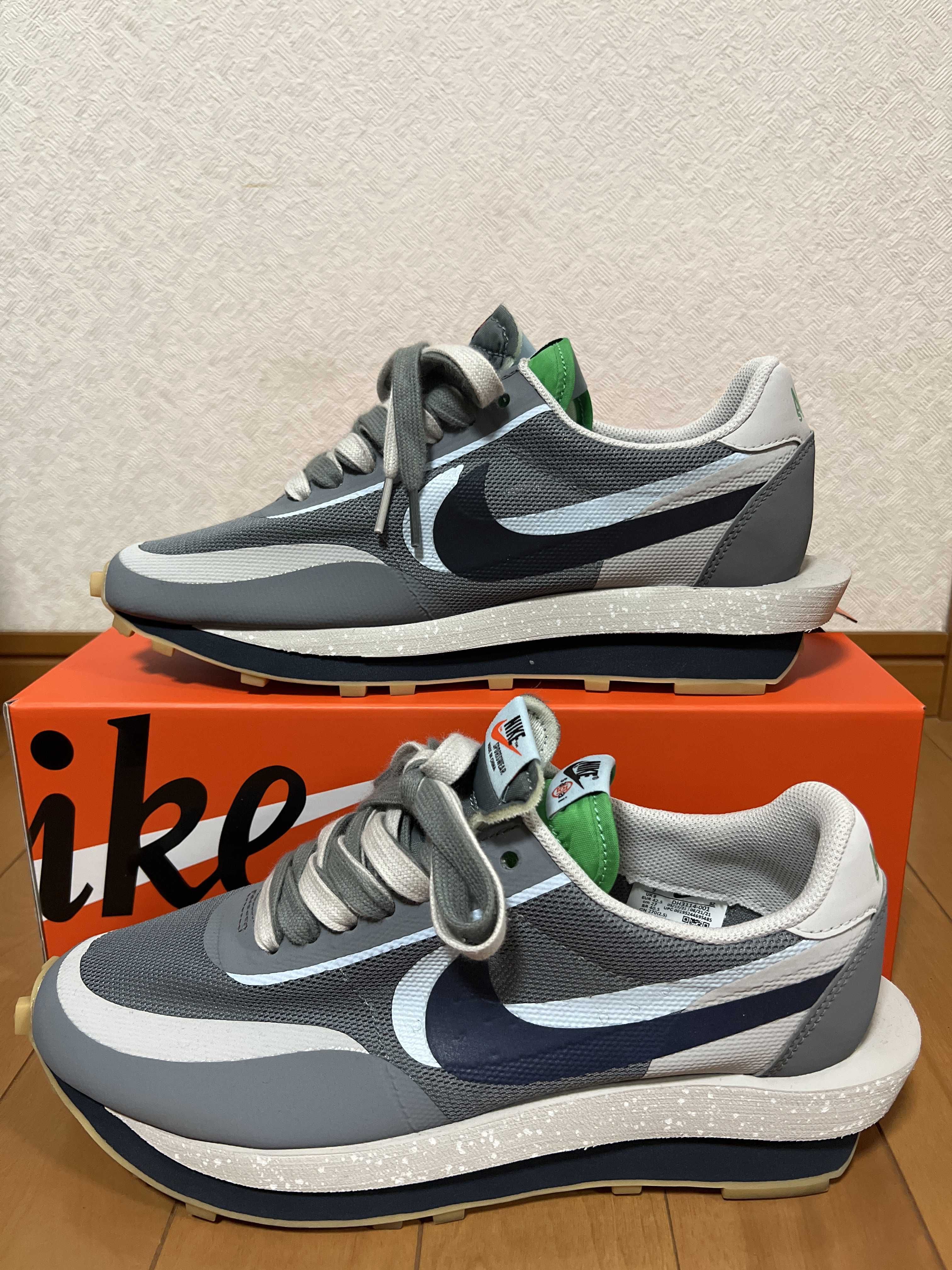 CLOT × Sacai × Nike LD Waffle "Grey Obsidian/Cool Grey"
