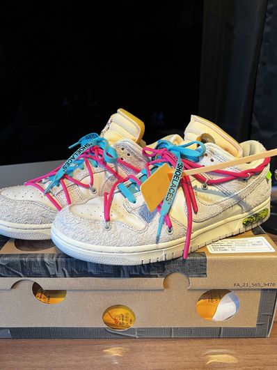Off-White × Nike Dunk Low "Sail/Neutral Gray/Hyper Pink"