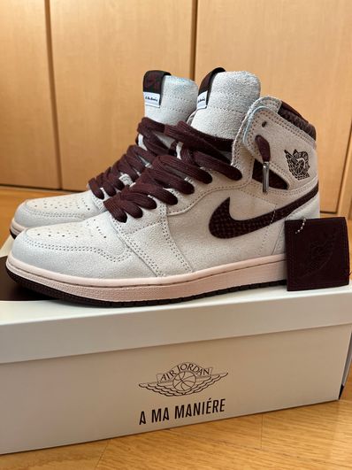 A Ma Maniere × Nike Air Jordan 1 Retro High OG "Sail and Burgundy"