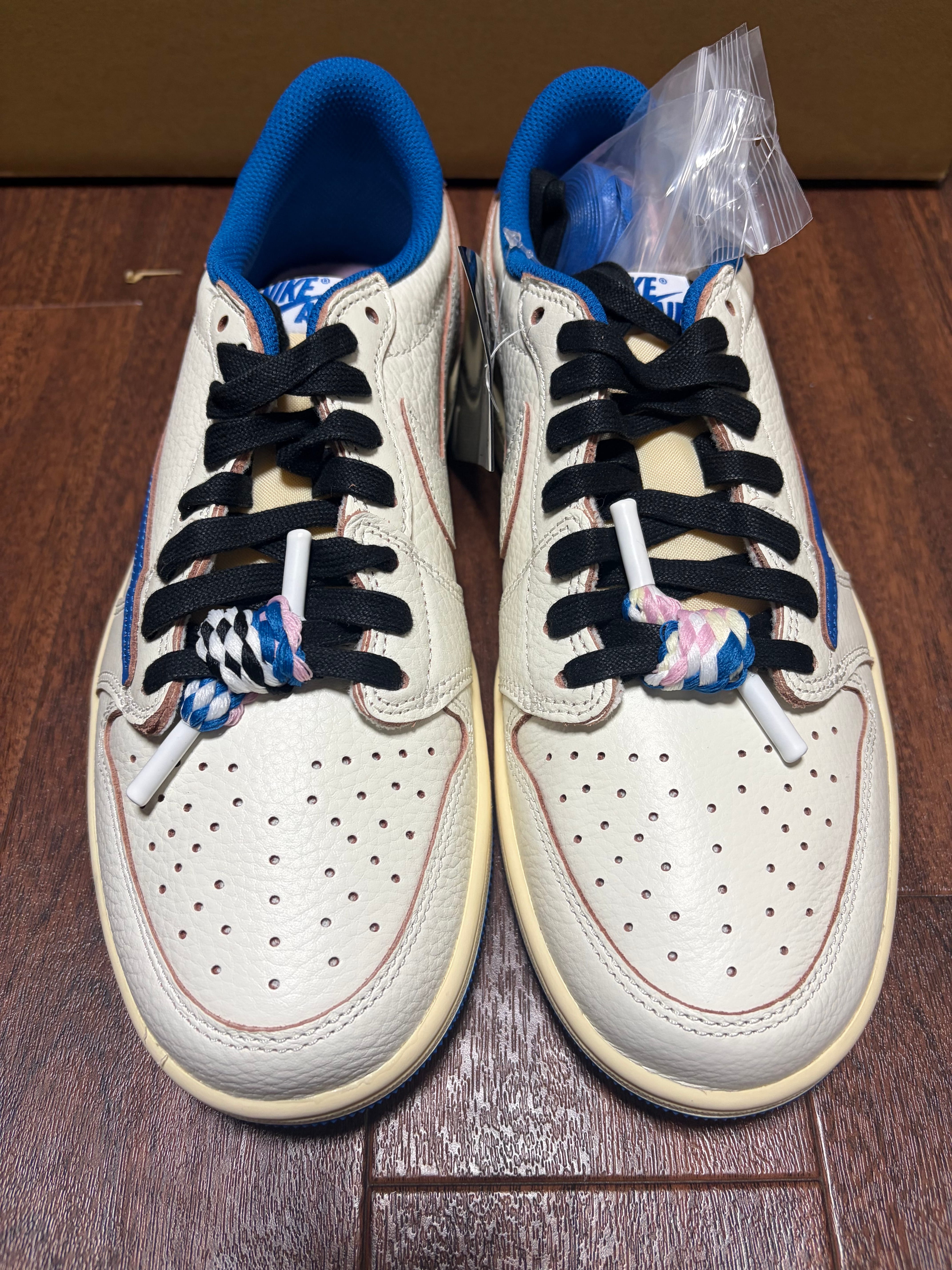 Travis Scott × fragment design × Nike Air Jordan 1 Low OG "Sail/Military Blue"