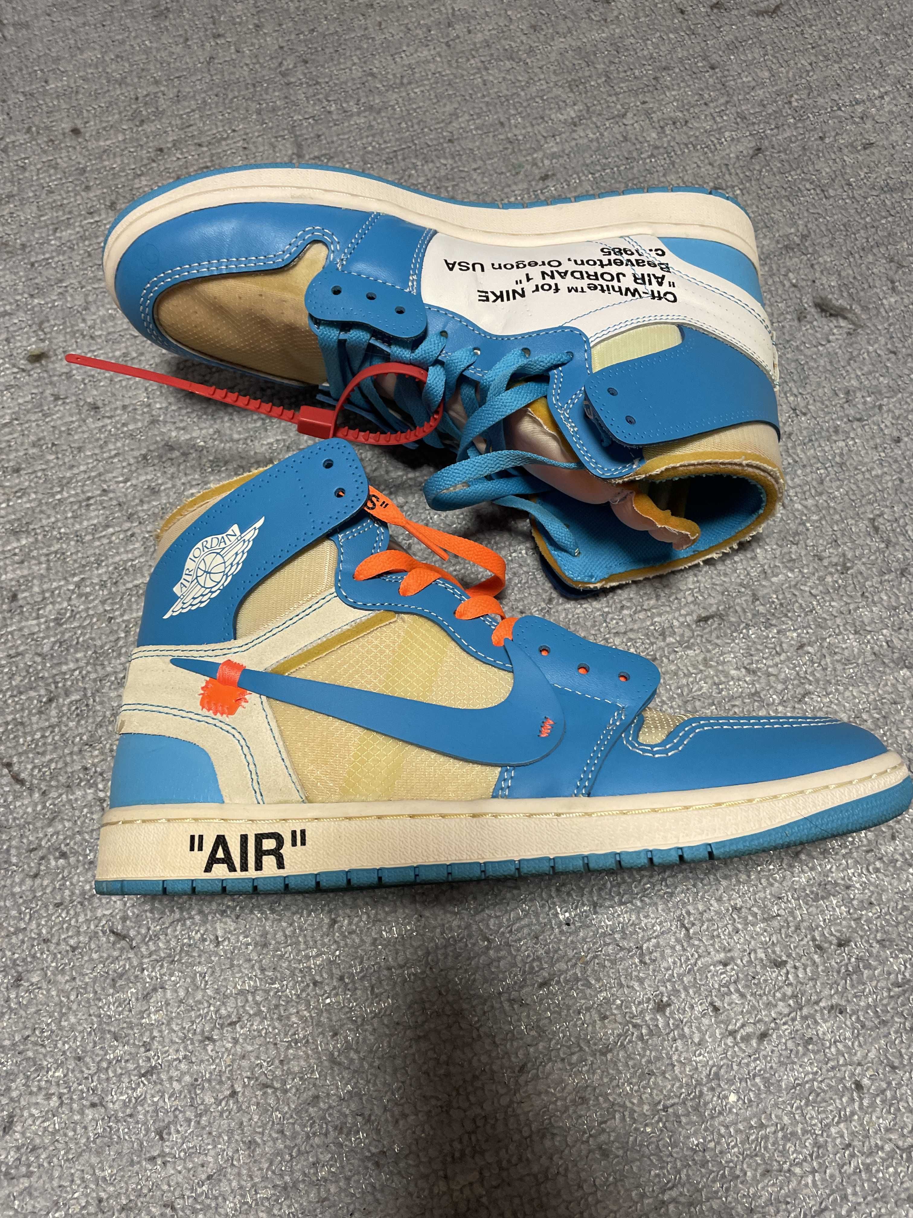 Off-White × Nike Air Jordan 1 High UNC "White/Dark Powder Blue"