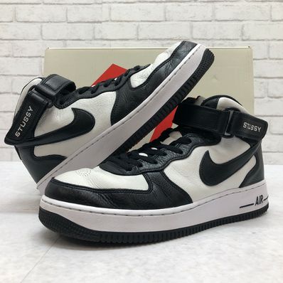 Stussy × Nike Air Force 1 Mid "Black and Light Bone"
