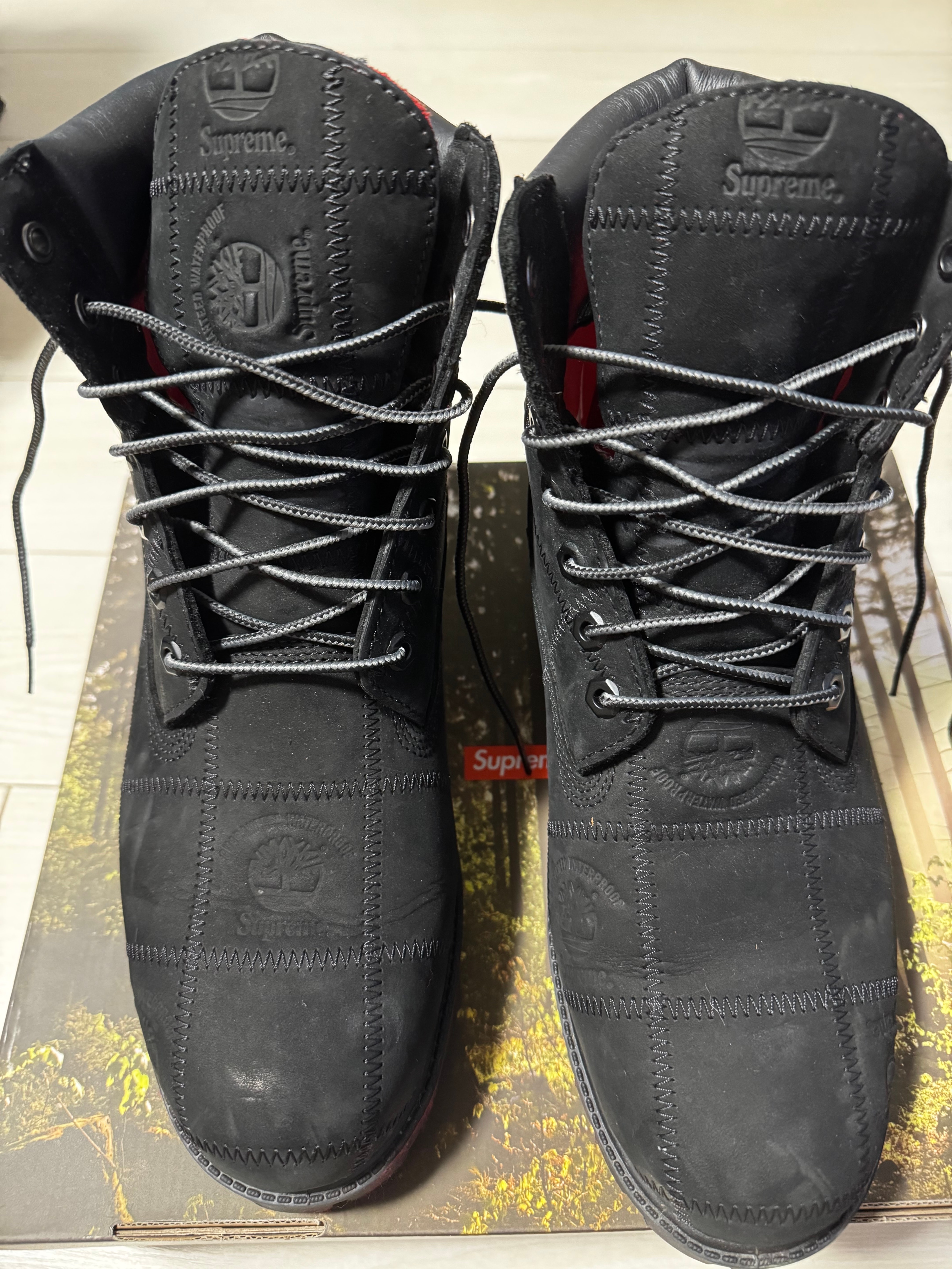Supreme × Timberland Patchwork 6 Inch Premium Boot "Black"