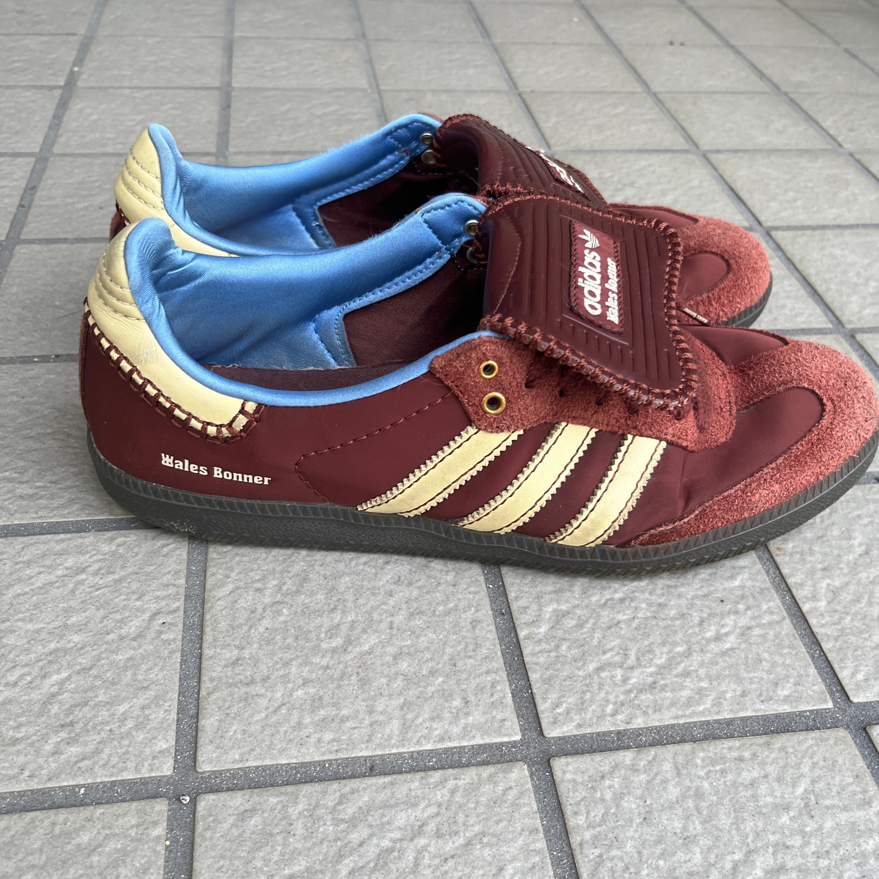 Wales Bonner × adidas Samba Nylon Low "Fox Brown/Sandy Beige/Lucky Blue"