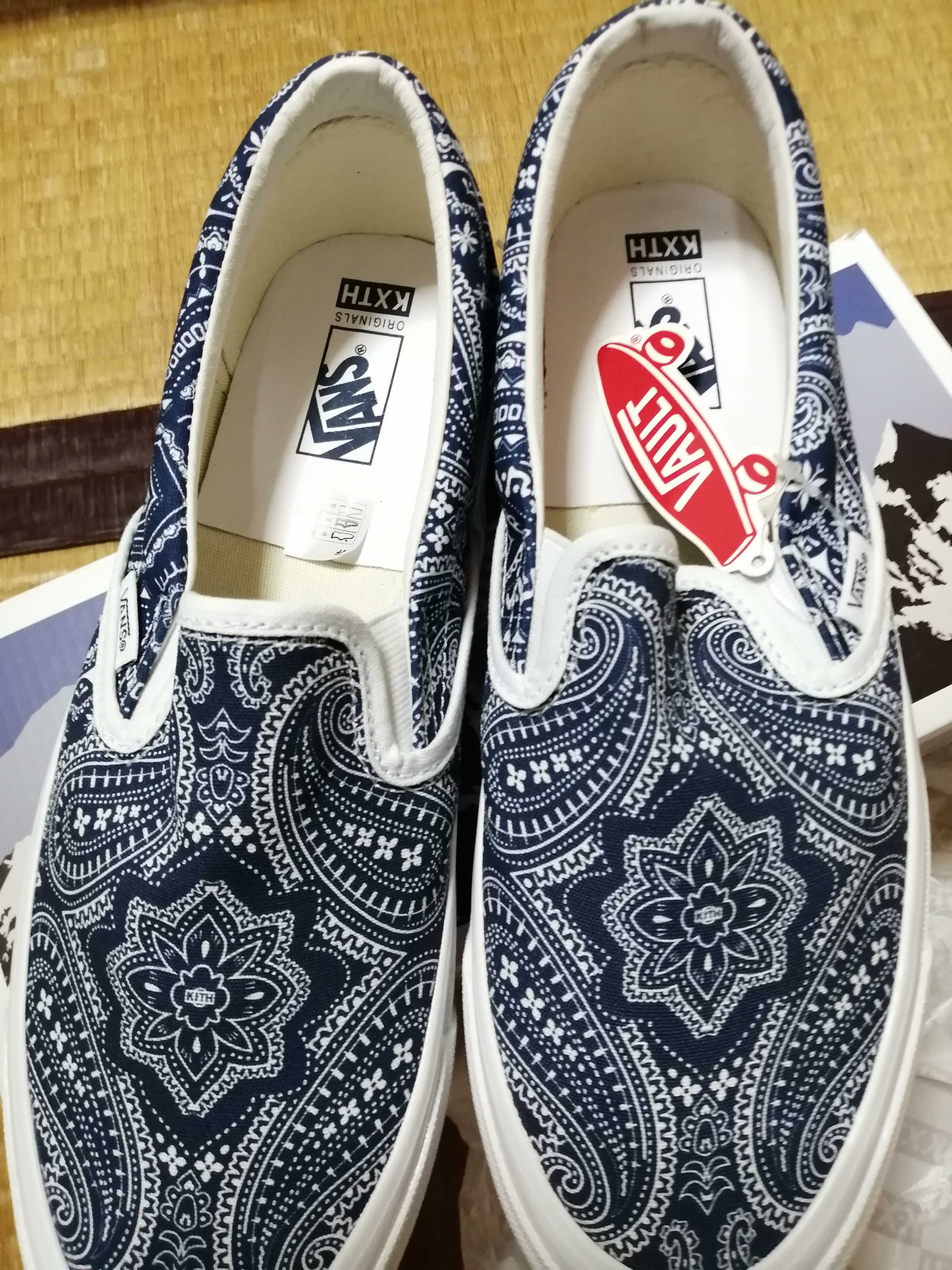 KITH × Vans Vault OG Classic Slip-On LX "Paisley/Gibralter Sea"
