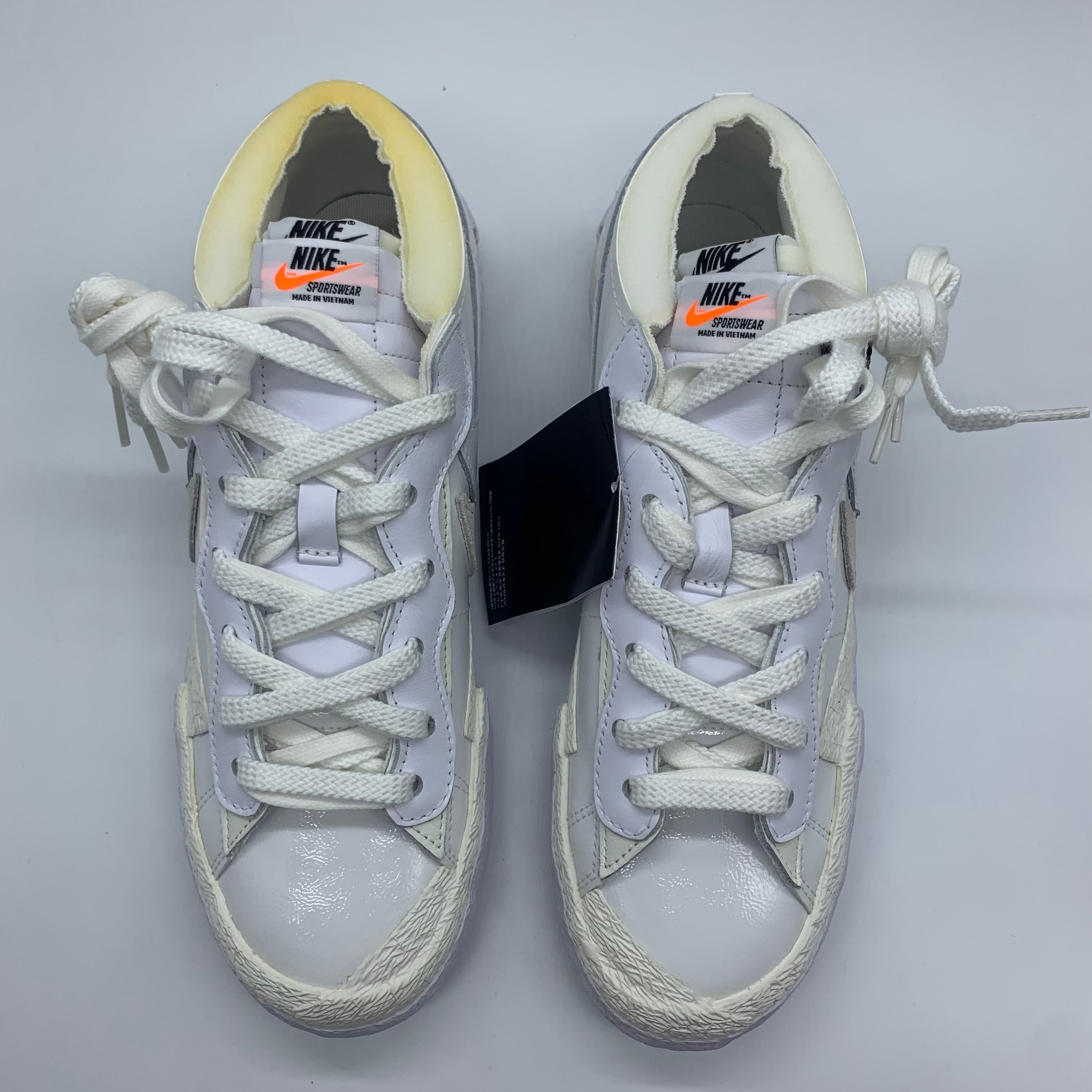 sacai × Nike Blazer Low "White Patent Leather"
