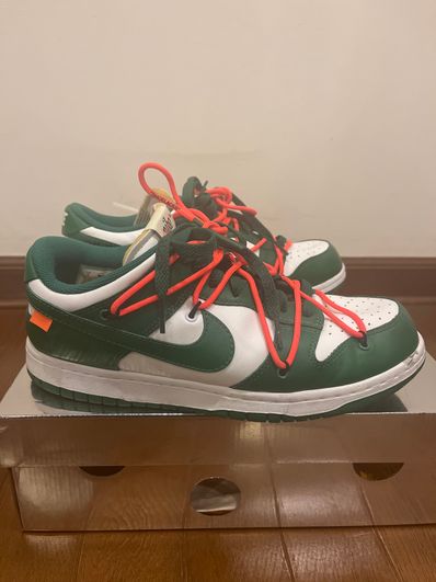Off-White × Nike Dunk Low "White/Pine Green"