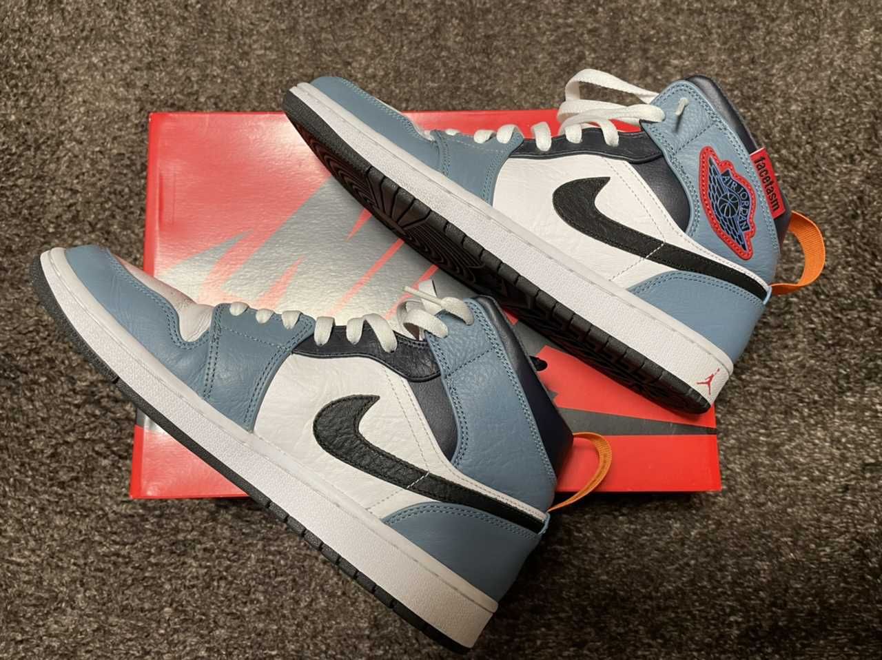 FACETASM × Nike Air Jordan 1 Mid "White/Navy"