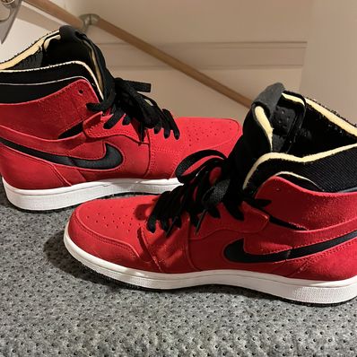 Air jordan 1 red store suede