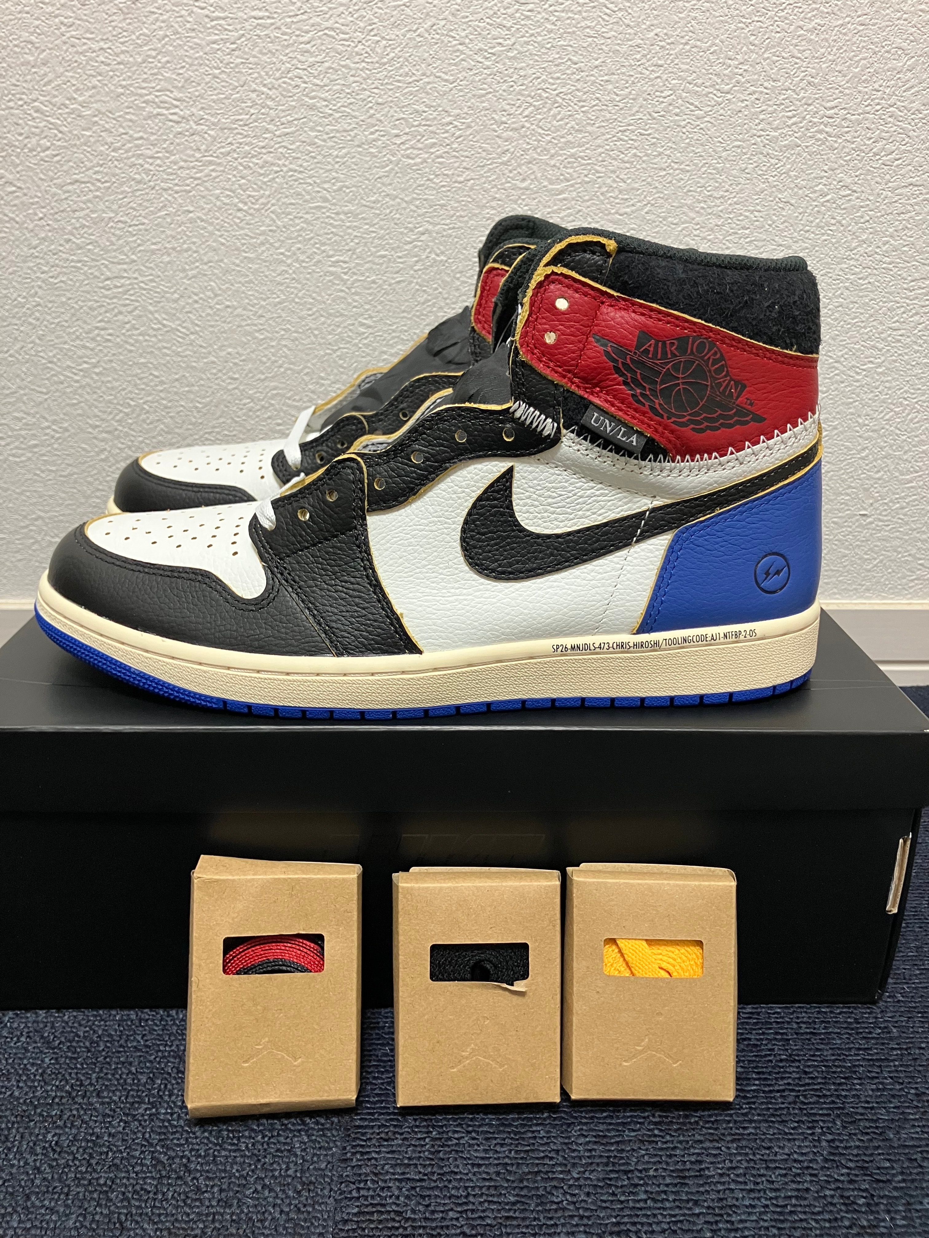 fragment design × UNION × Nike Air Jordan 1 High OG "Black/Varsity Red"