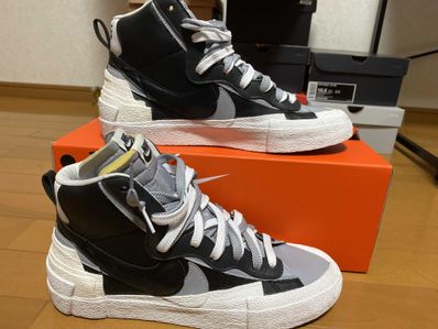sacai × NIKE BLAZER MID "BLACK/WOLF GREY/WHITE"