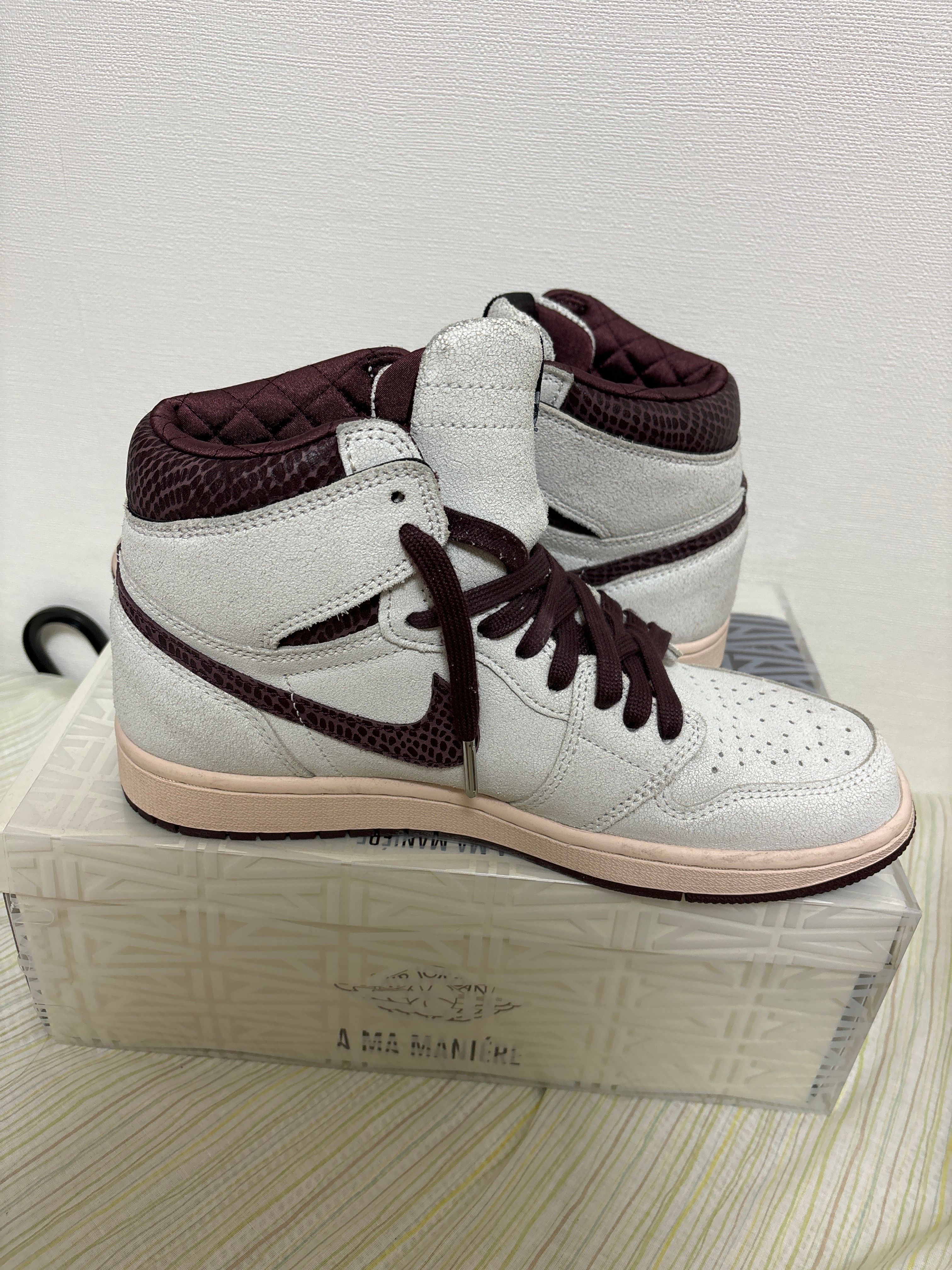 A Ma Maniere × Nike Air Jordan 1 Retro High OG "Sail and Burgundy"