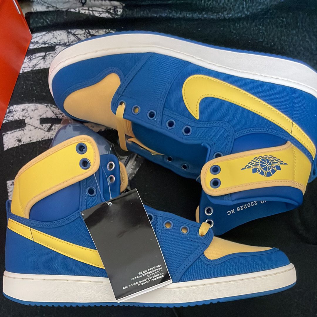 Nike Air Jordan 1 KO "True Blue and Topaz Gold/Laney"