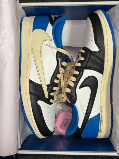 Travis Scott × fragment design × Nike Air Jordan 1 Low OG SP "Military Blue"