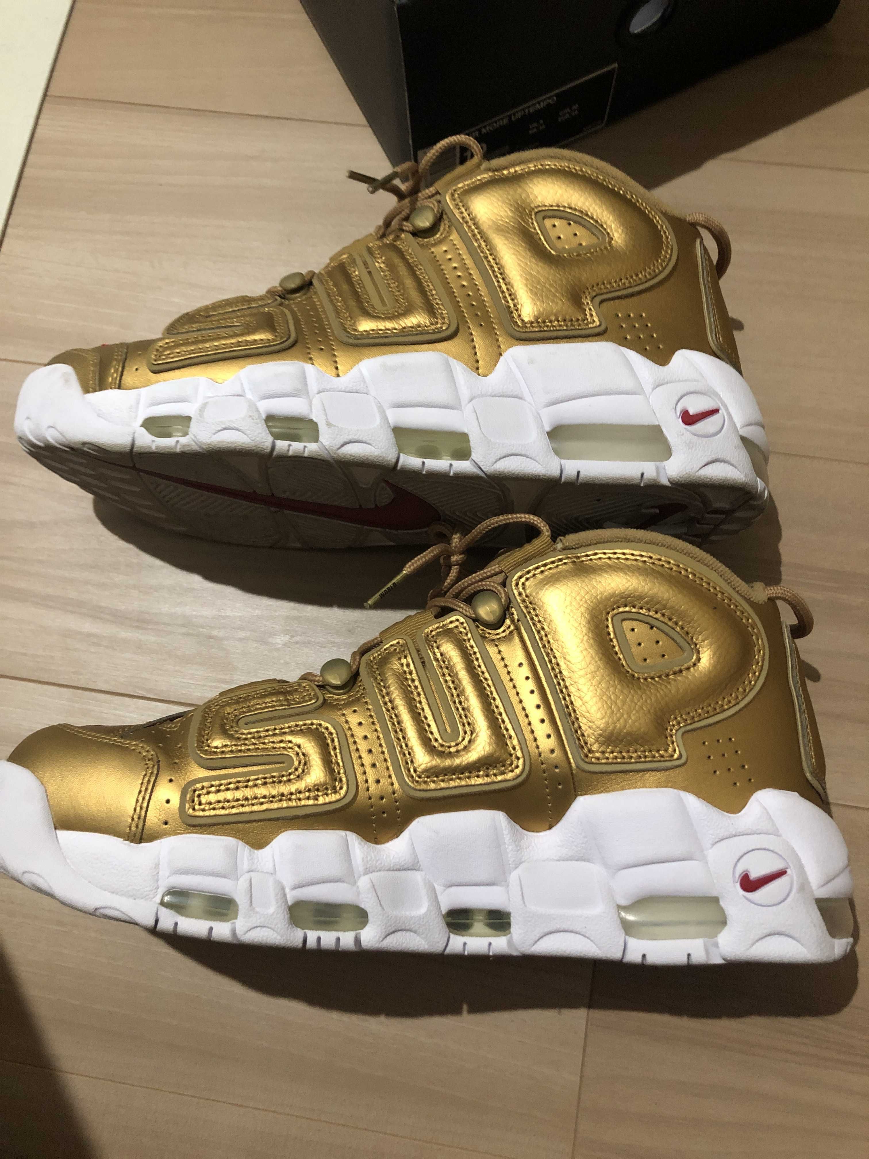 Supreme × Nike Air More Uptempo "Metallic Gold"