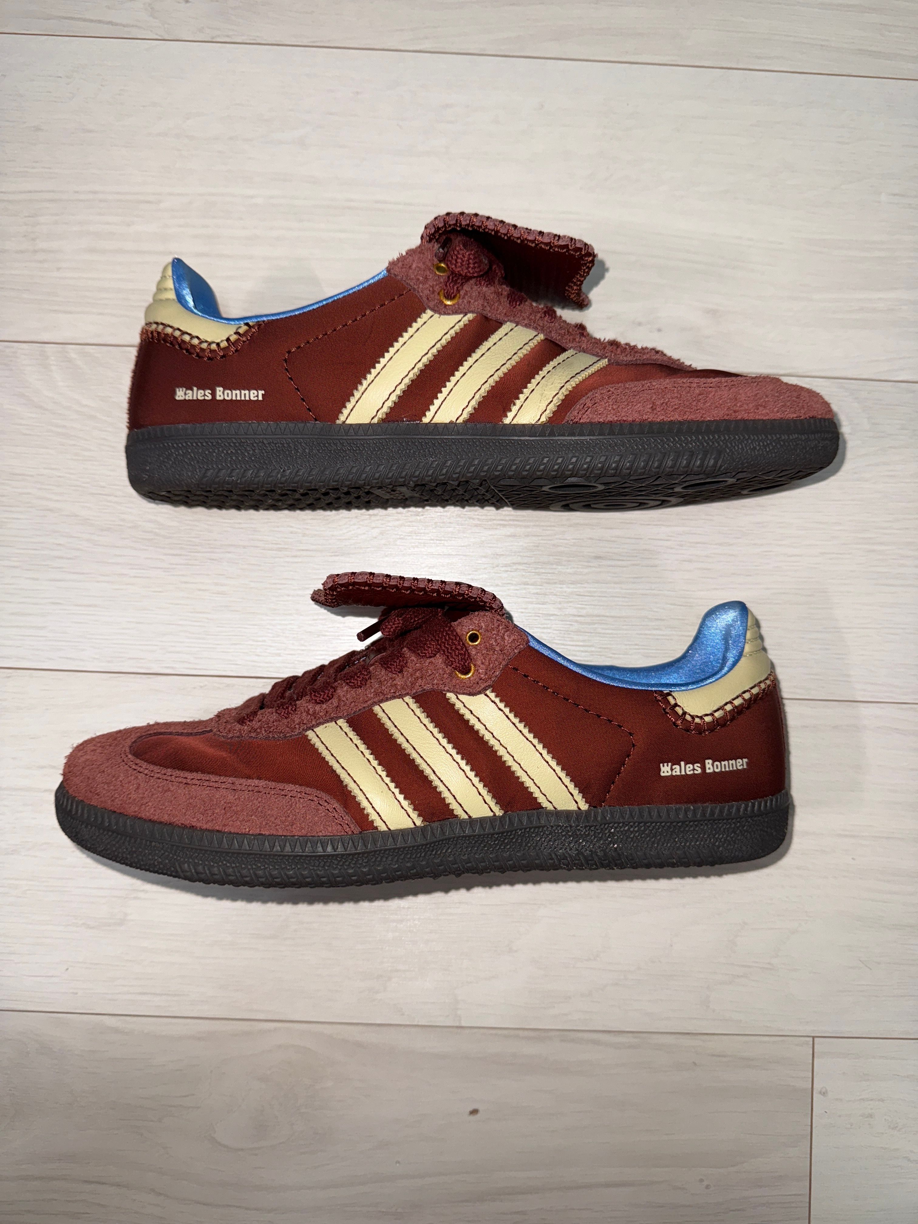 Wales Bonner × adidas Samba Nylon Low "Fox Brown/Sandy Beige/Lucky Blue"
