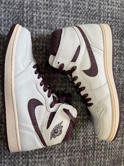 A Ma Maniere × Nike Air Jordan 1 Retro High OG "Sail and Burgundy"