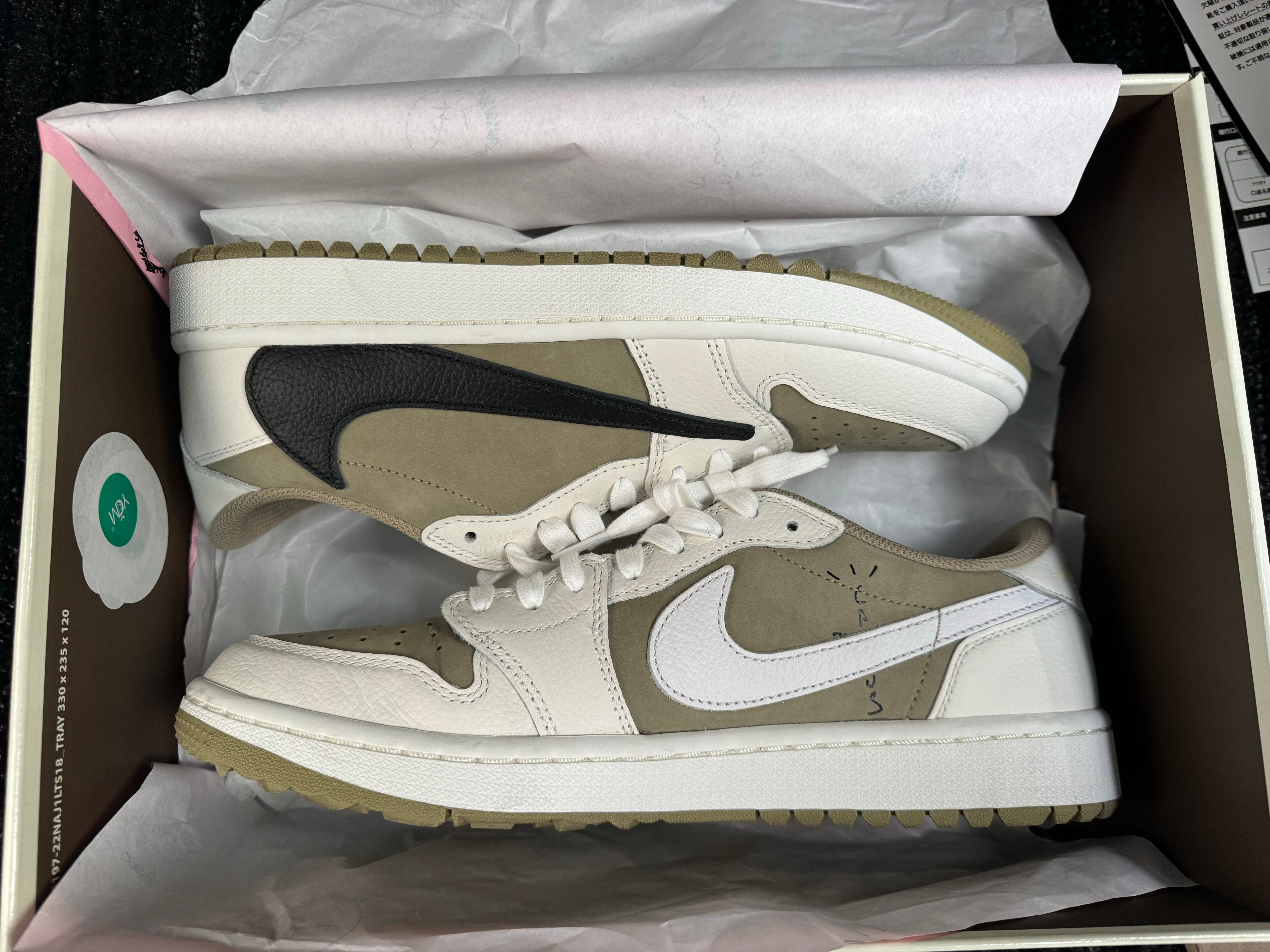 Travis Scott × Nike Air Jordan 1 Low Golf NRG "Neutral Olive"