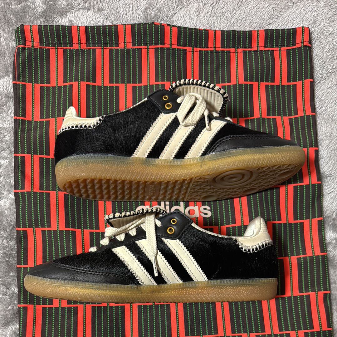 Wales Bonner × adidas Samba Pony Tonal Low "Core Black/Cream White"
