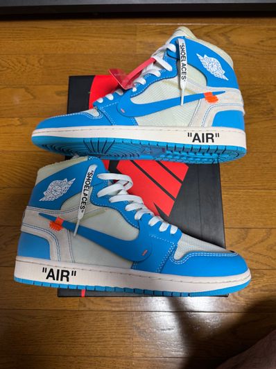Off-White × Nike Air Jordan 1 High UNC "White/Dark Powder Blue"