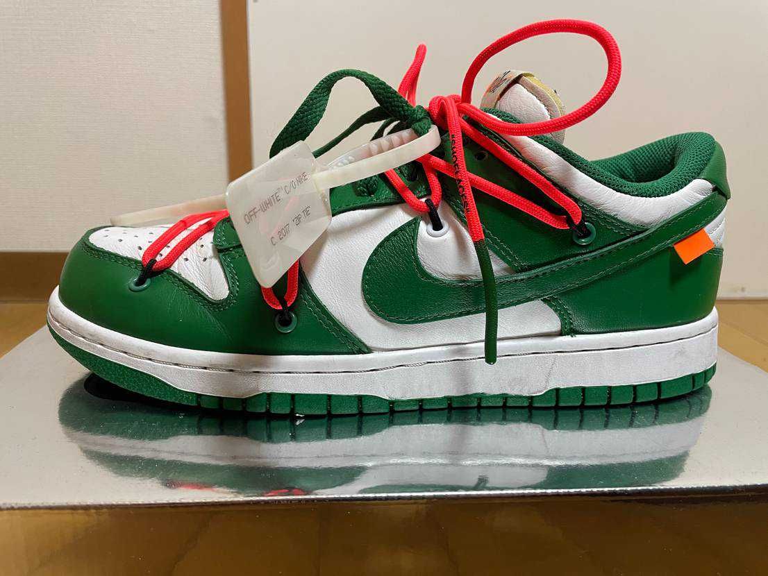 Off-White × Nike Dunk Low "White/Pine Green"