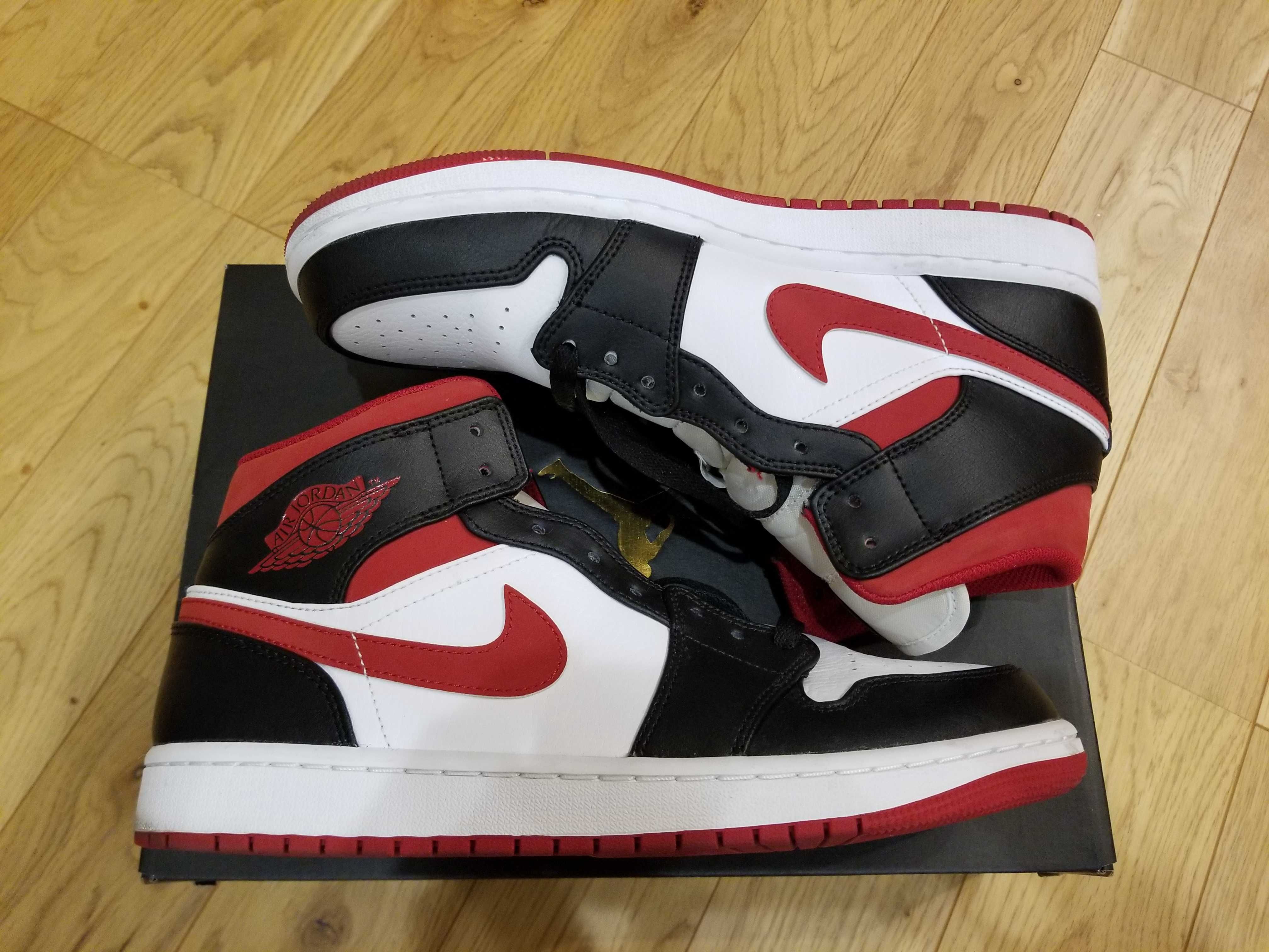 Nike Air Jordan 1 Mid "White/Gym Red Black"