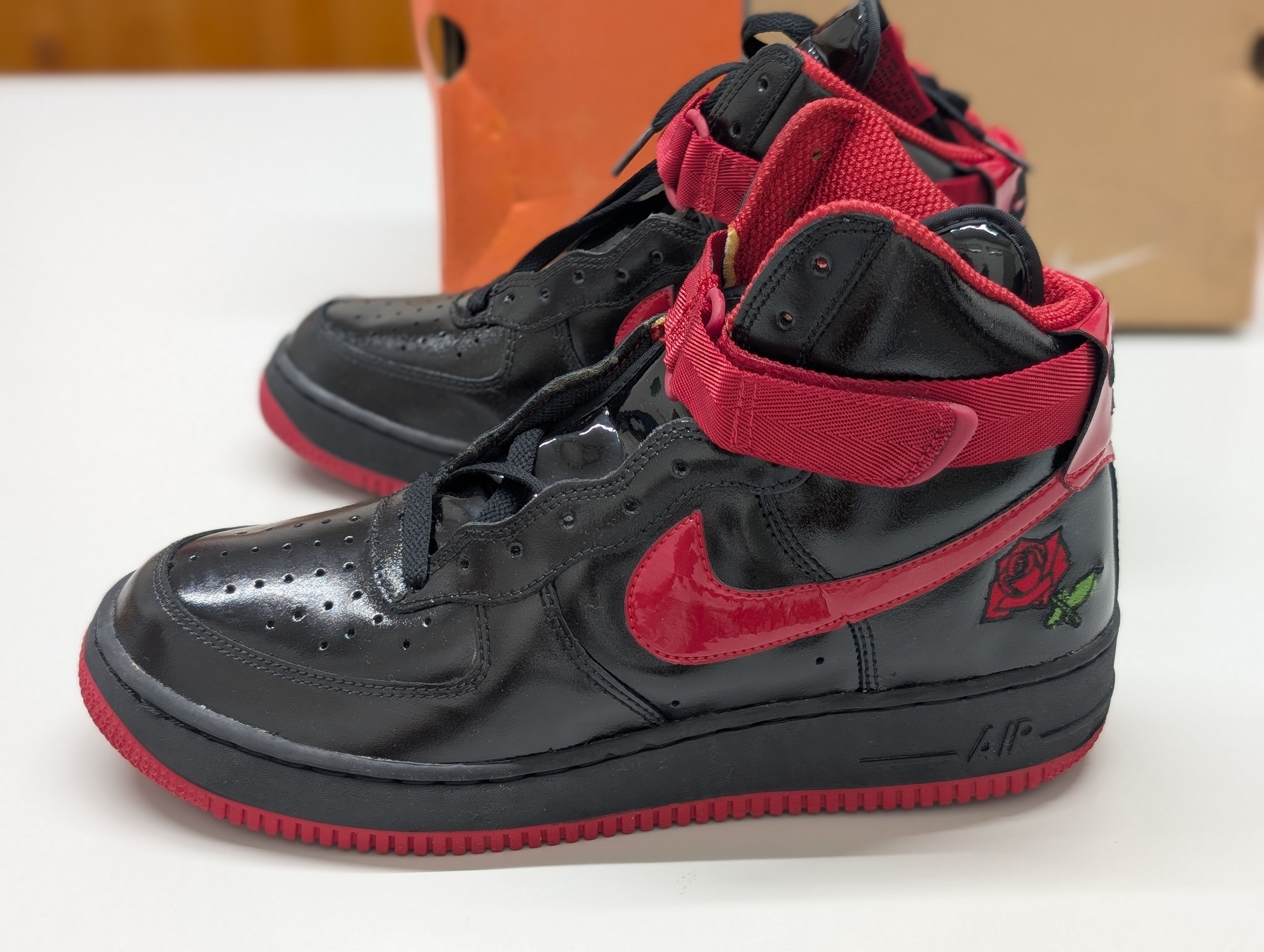 Nike Air Force 1 High Rose Garden "Black/Varsity Red"