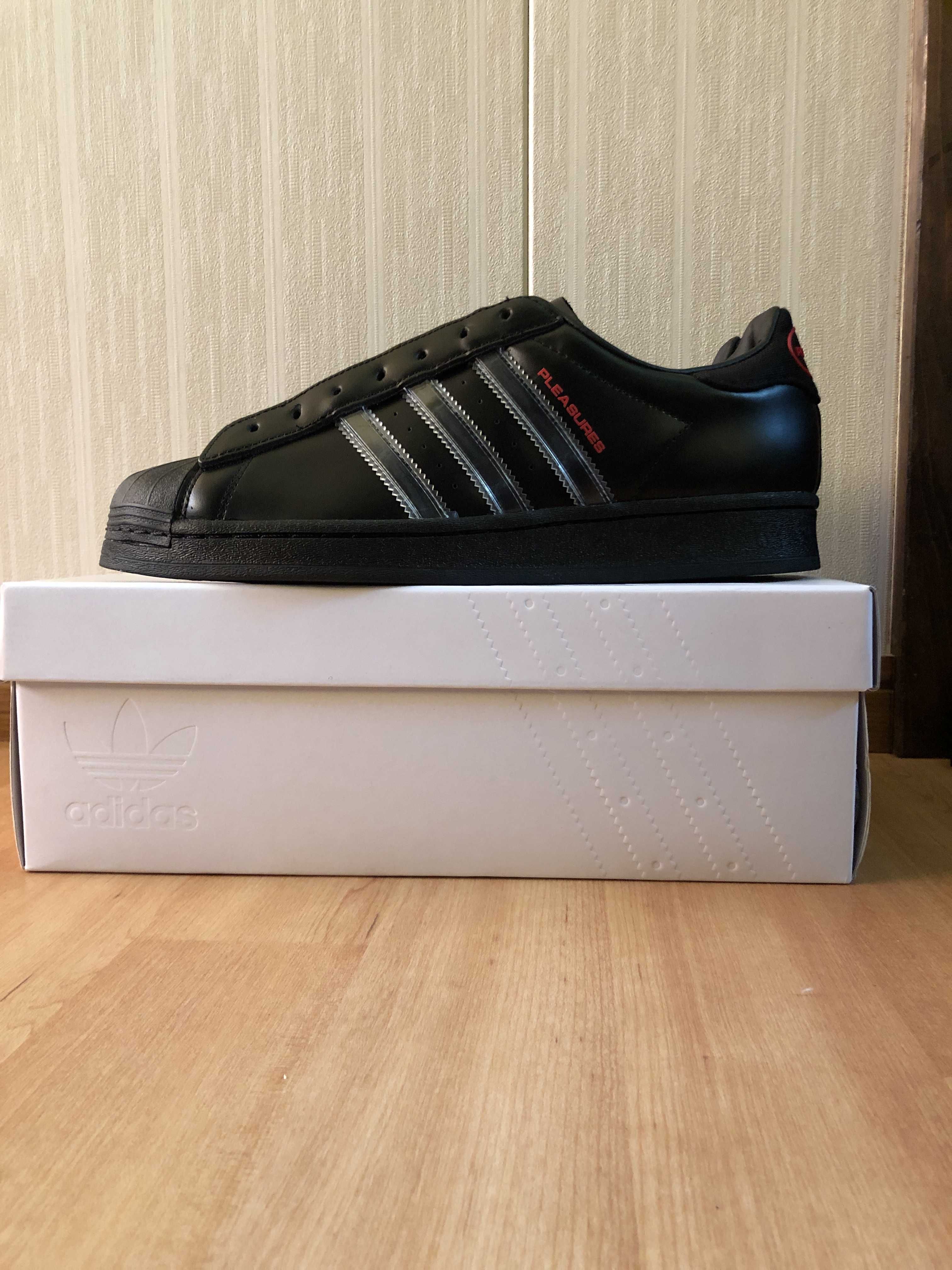 PLEASURES × adidas CONSORTIUM SUPERSTAR "BLACK"