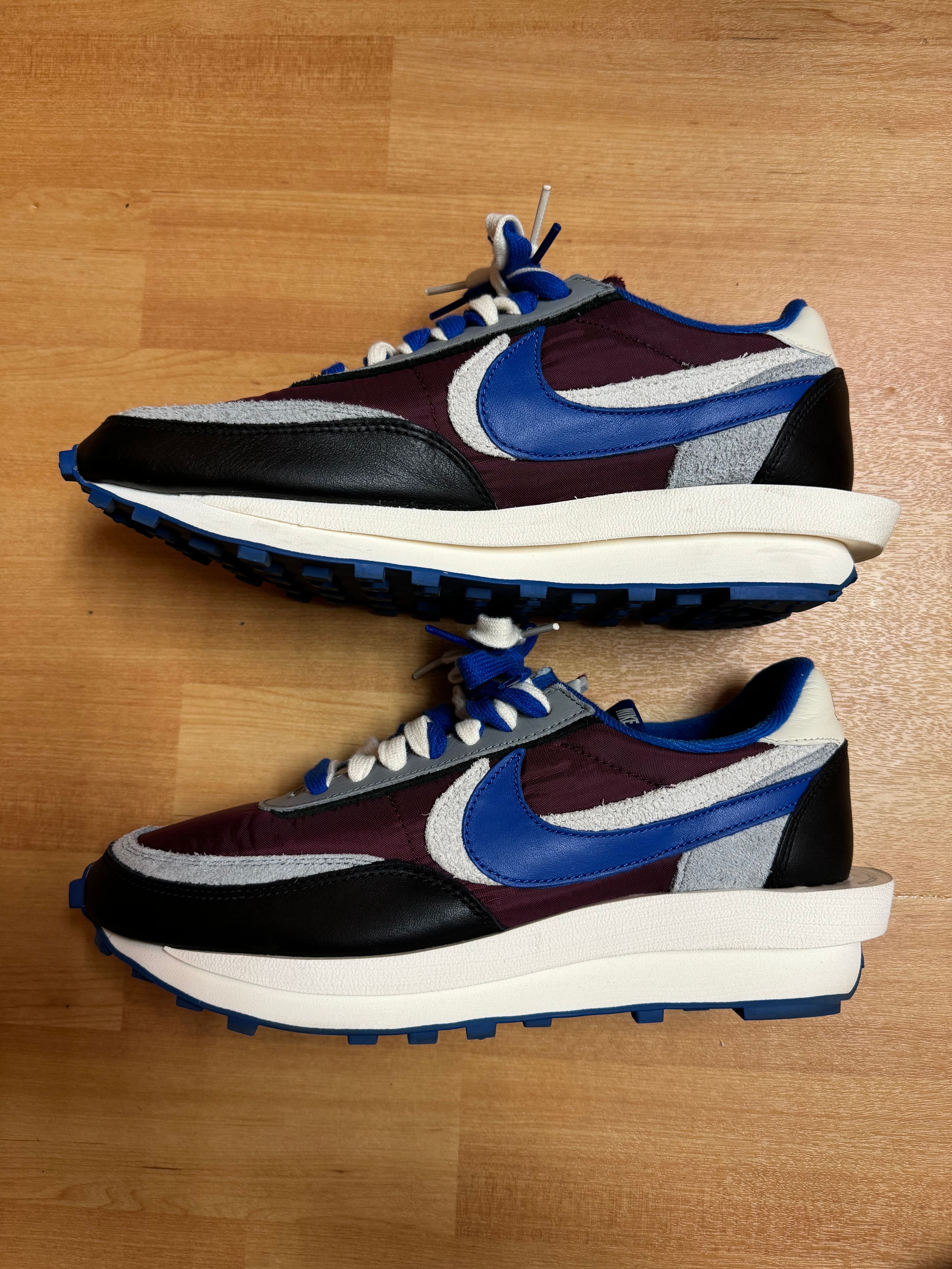 UNDERCOVER × sacai × Nike LD Waffle "Night Maroon/Pale Ivory-Ground Grey-Team Royal"