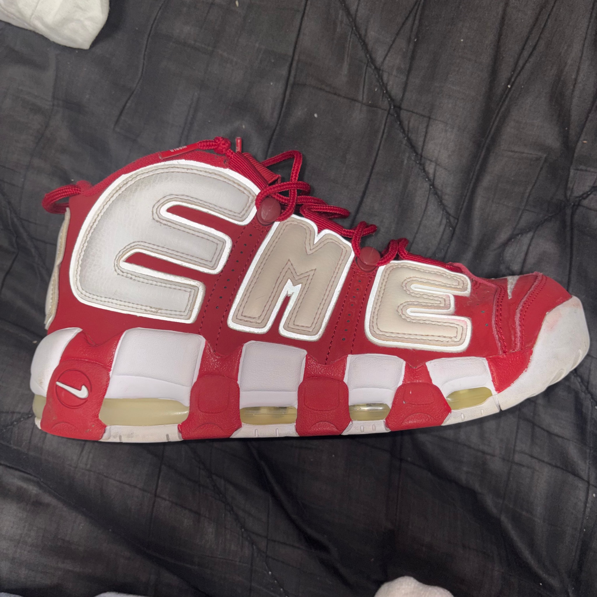 Supreme × Nike Air More Uptempo "White/Red"