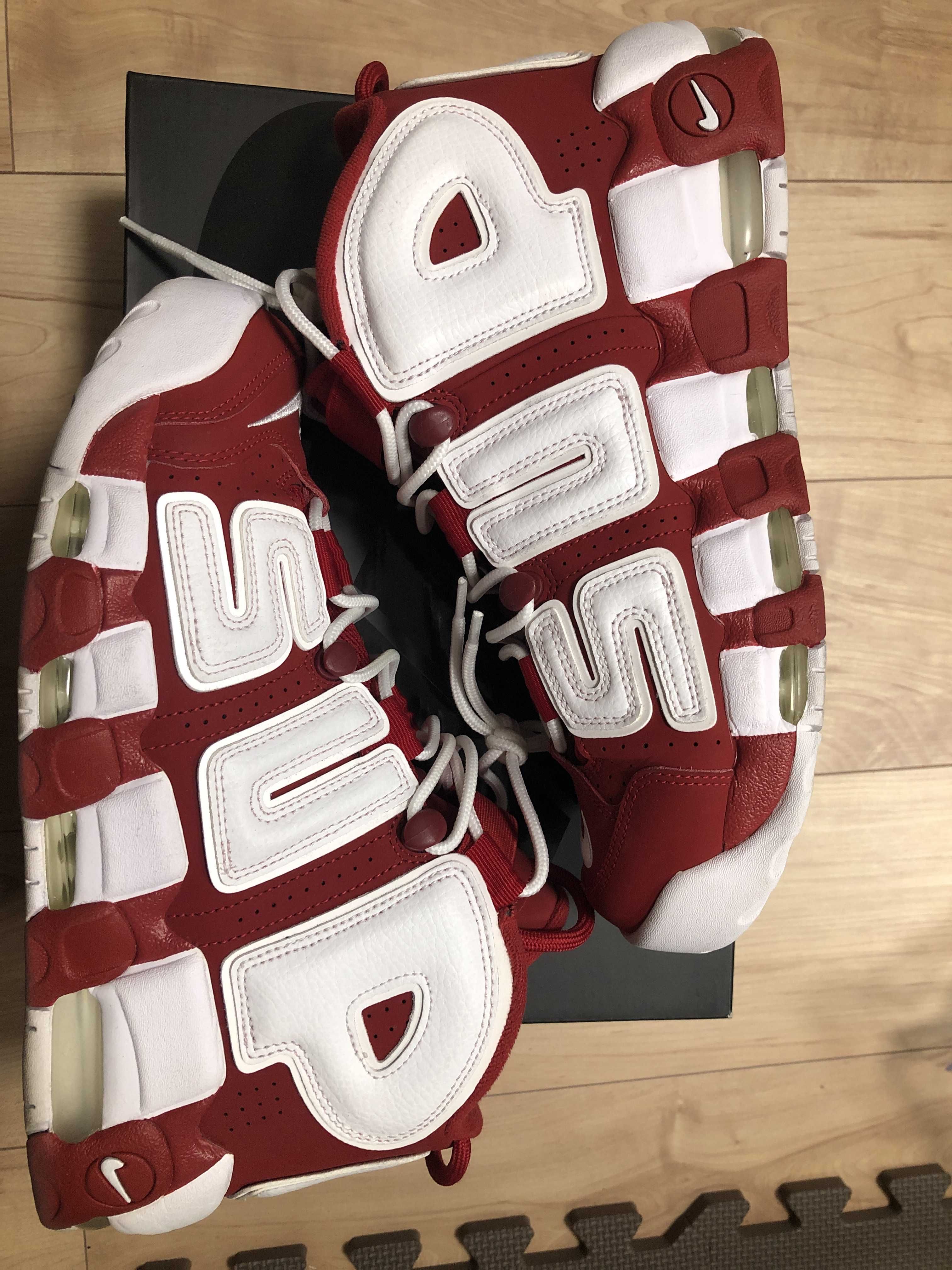 Supreme × Nike Air More Uptempo "White/Red"
