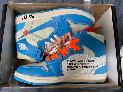 Off-White × Nike Air Jordan 1 High UNC "White/Dark Powder Blue"
