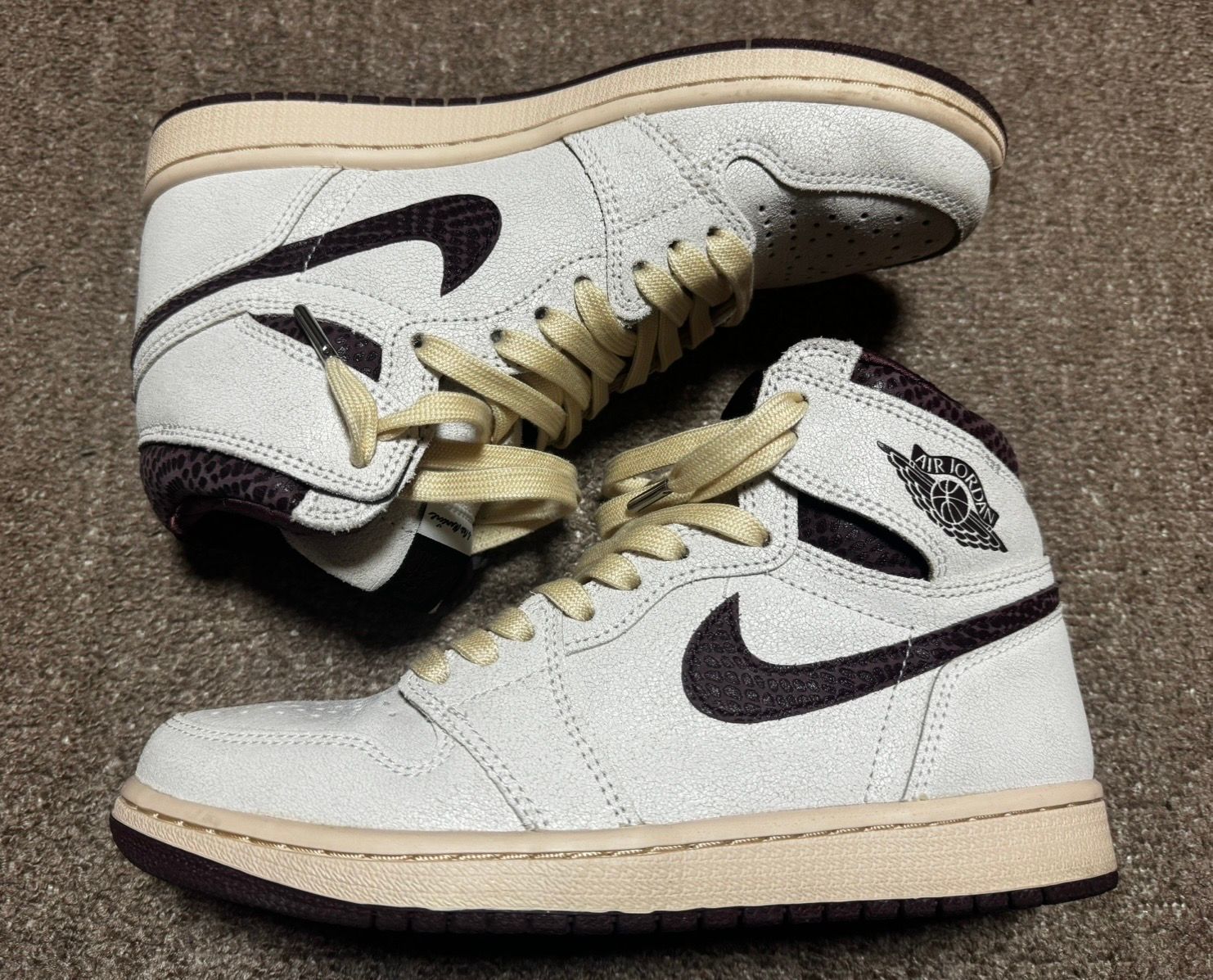A Ma Maniere × Nike Air Jordan 1 Retro High OG "Sail and Burgundy"