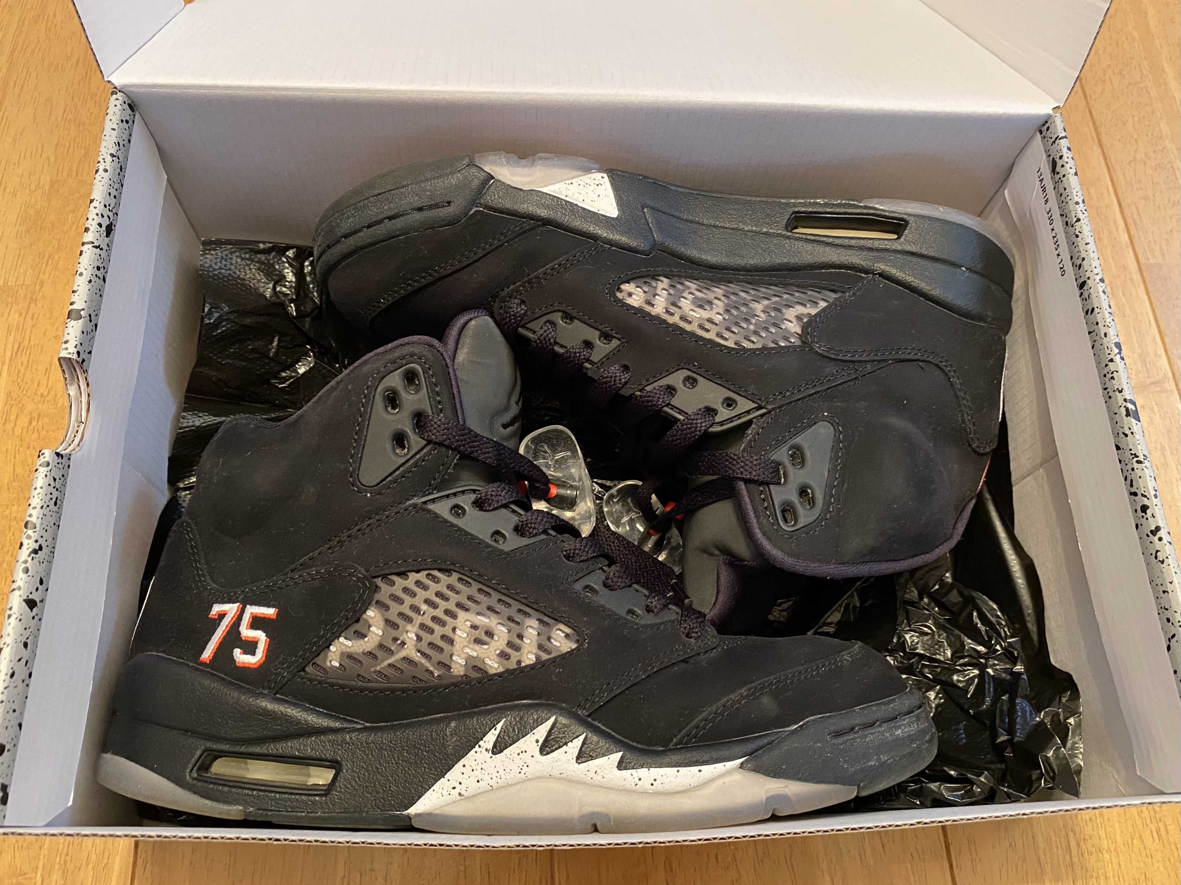 NIKE AIR JORDAN 5 PARIS SAINT-GERMAIN BLACK/CEMENT GREY