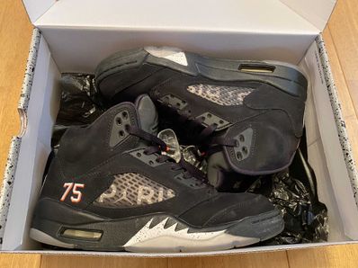 NIKE AIR JORDAN 5 PARIS SAINT-GERMAIN BLACK/CEMENT GREY