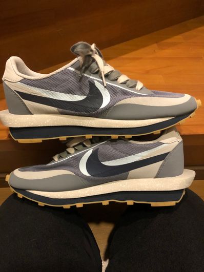 CLOT × Sacai × Nike LD Waffle "Grey Obsidian/Cool Grey"