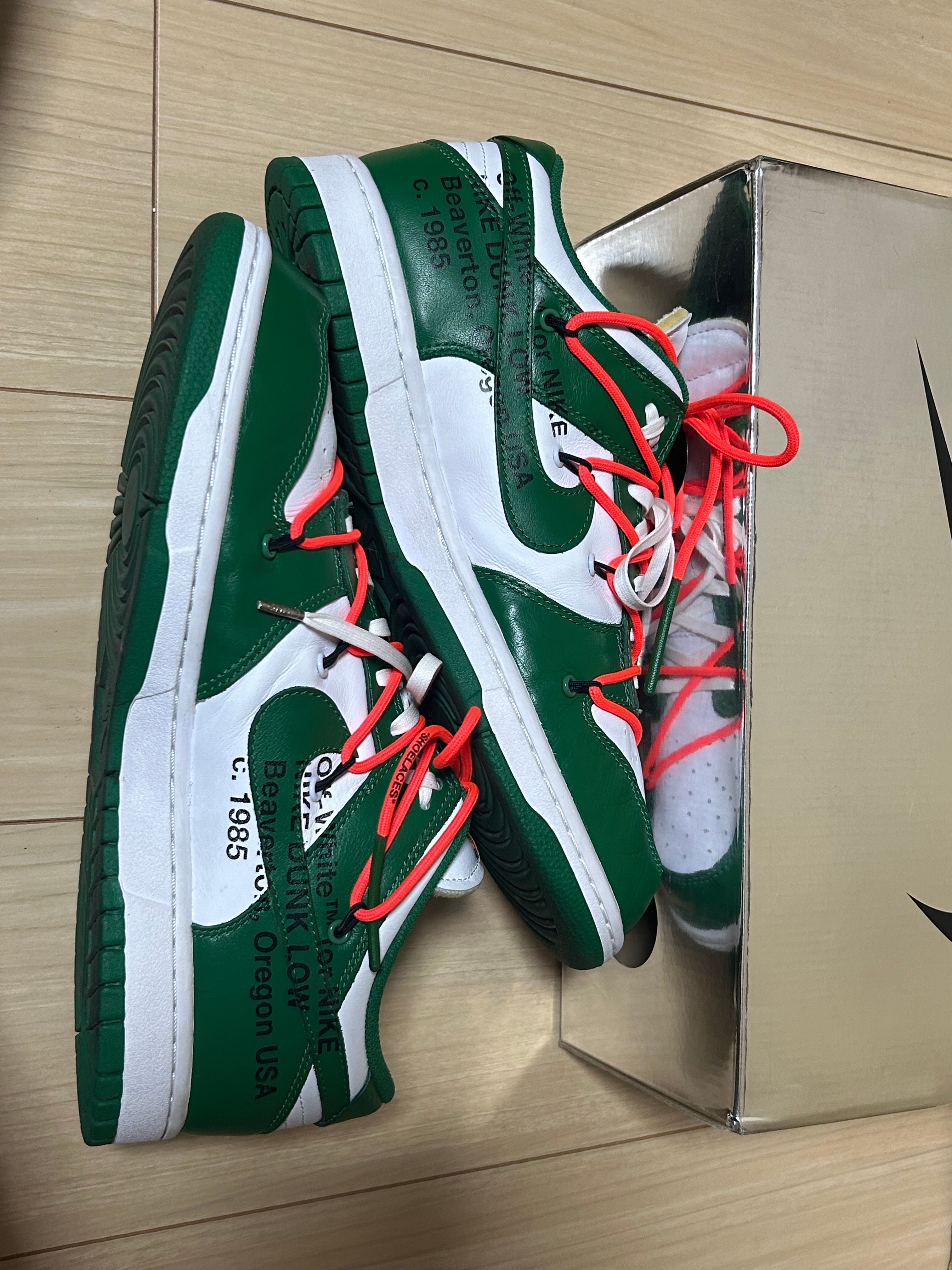 Off-White × Nike Dunk Low "White/Pine Green"