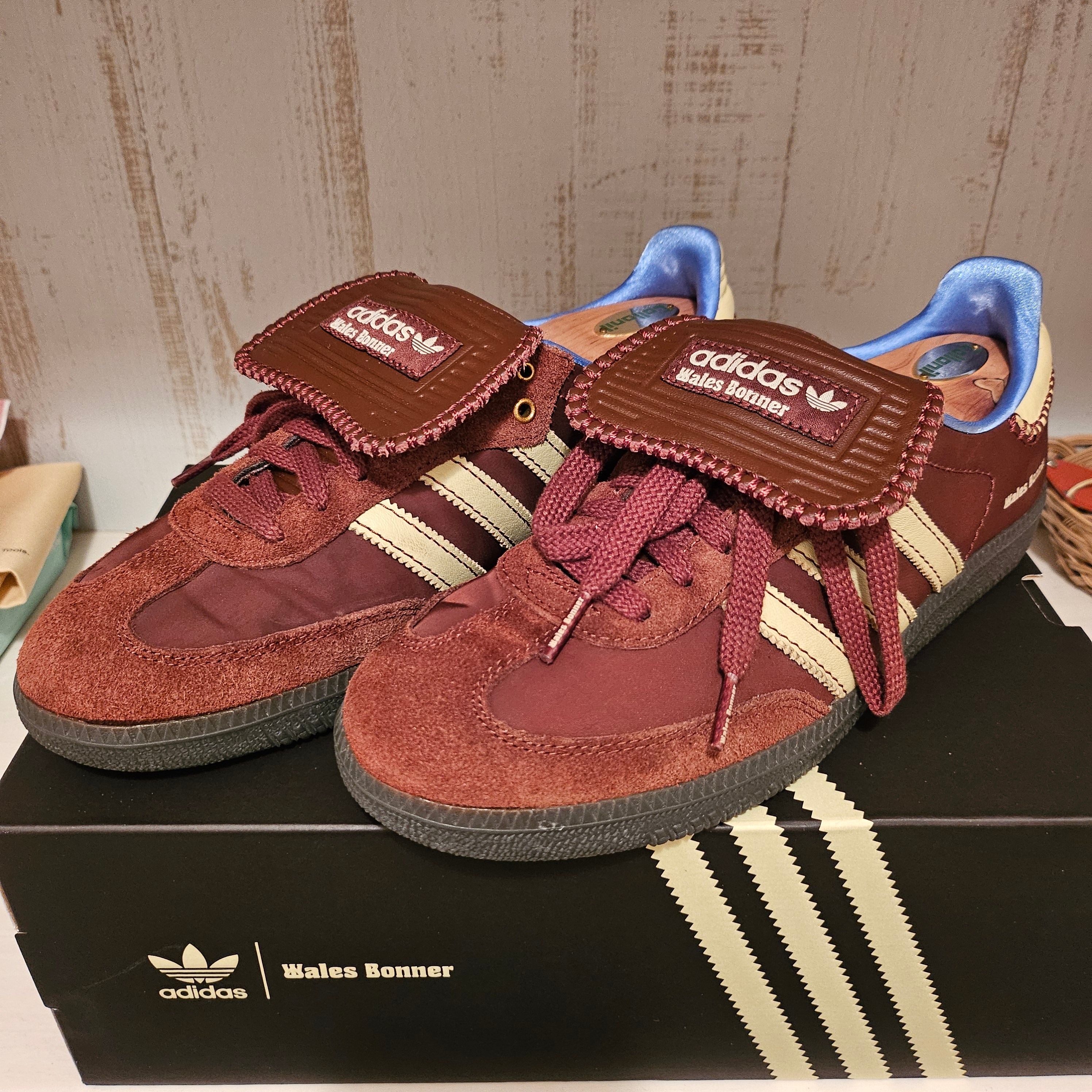 Wales Bonner × adidas Samba Nylon Low "Fox Brown/Sandy Beige/Lucky Blue"