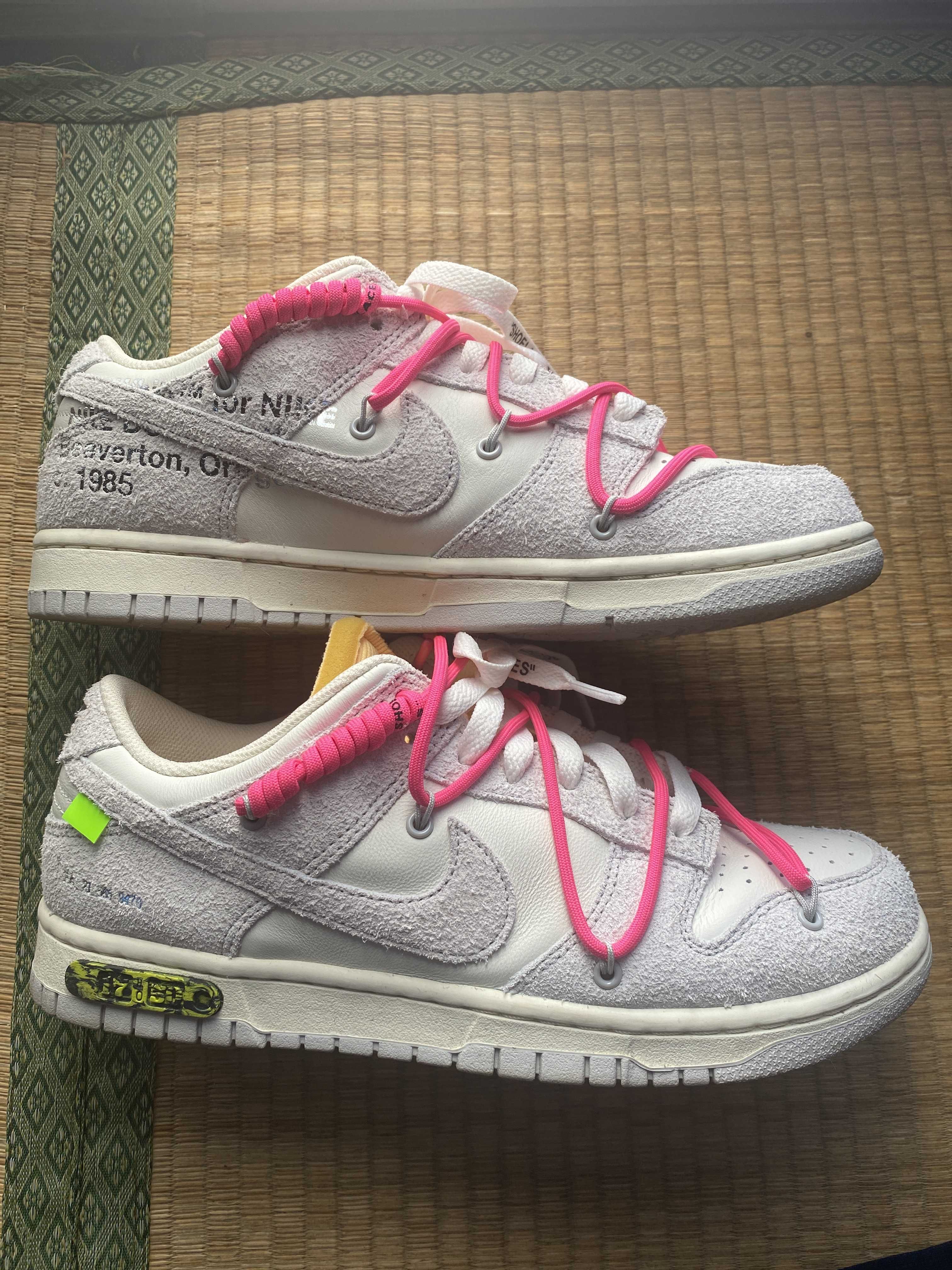 Off-White × Nike Dunk Low "Sail/Neutral Gray/Hyper Pink"