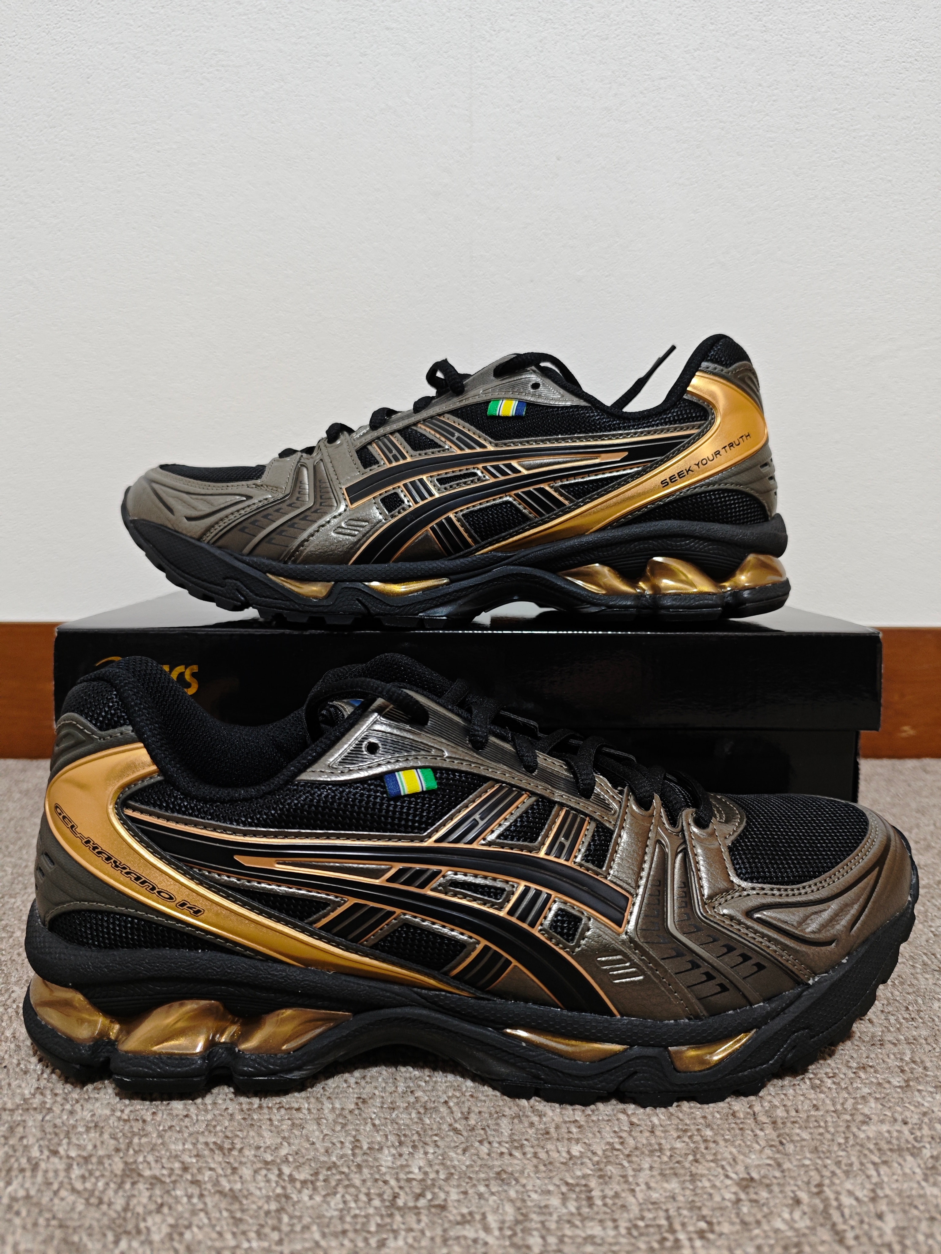 Ayrton Senna × Asics Gel-Kayano 14 "Black/Pure Gold"