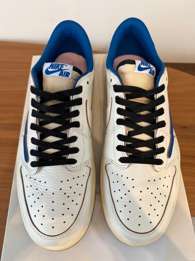 Travis Scott × fragment design × Nike Air Jordan 1 Low OG "Sail/Military Blue"