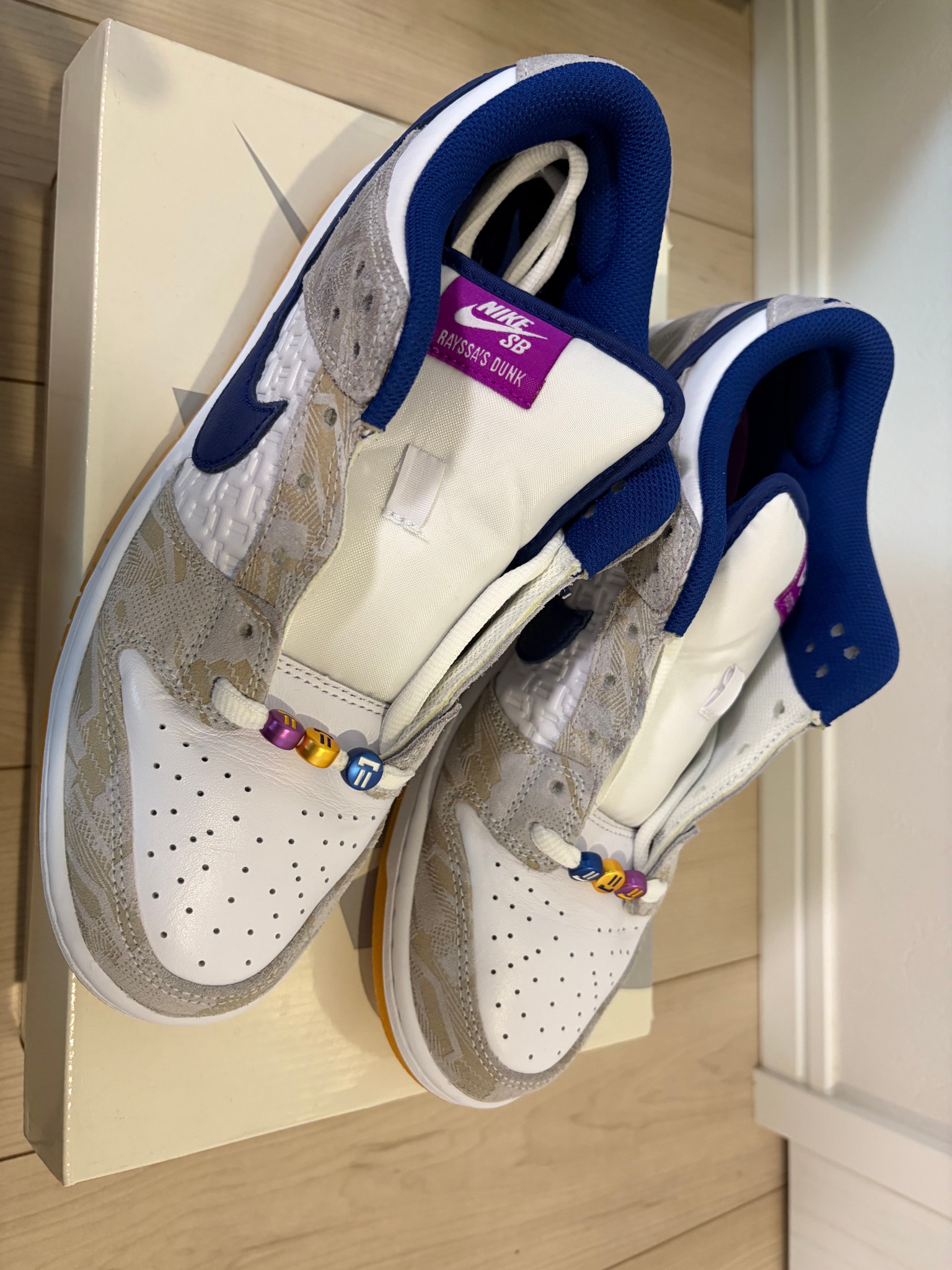 Rayssa Leal × Nike SB Dunk Low PRM "Pure Platinum and Vivid Purple"