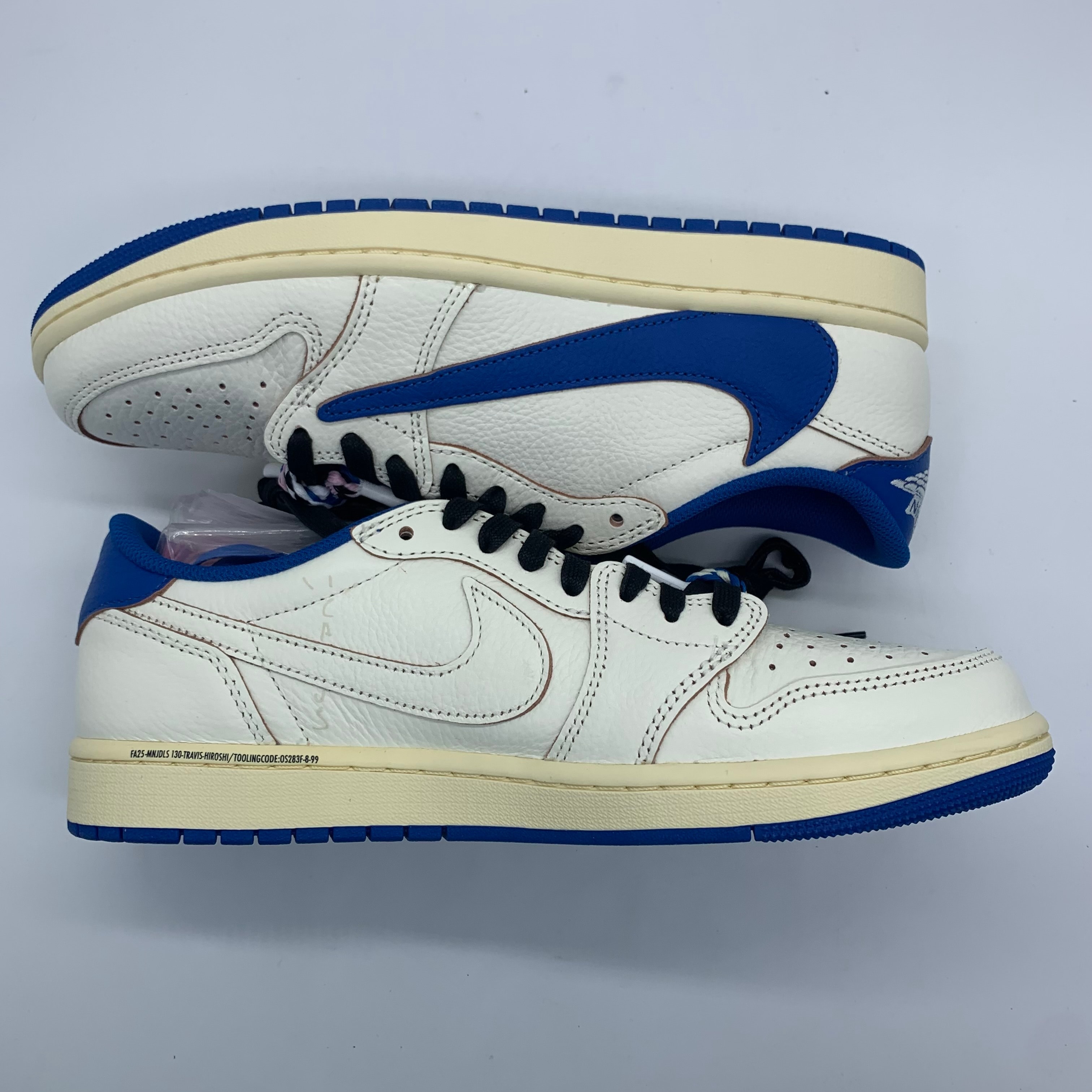 Travis Scott × fragment design × Nike Air Jordan 1 Low OG "Sail/Military Blue"