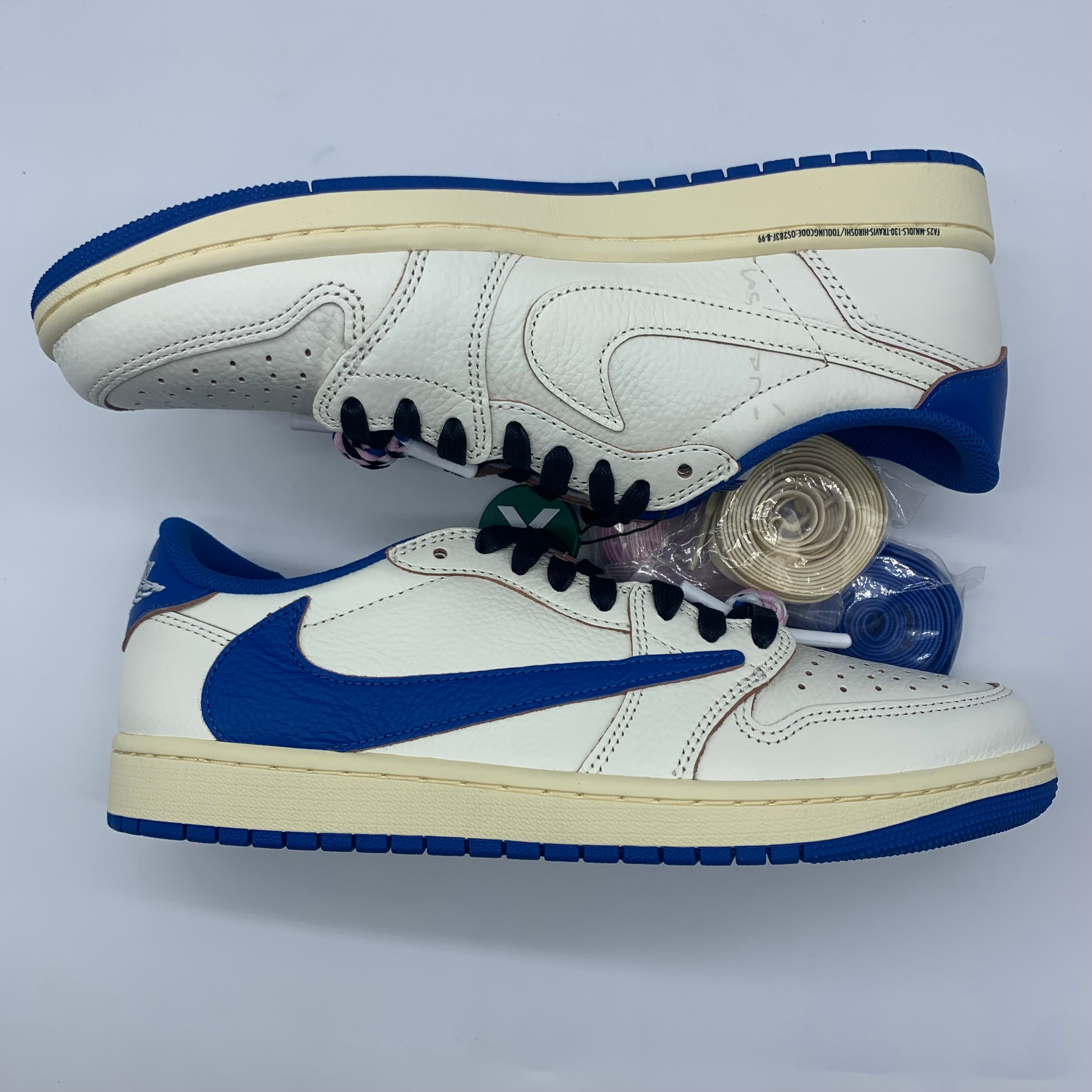 Travis Scott × fragment design × Nike Air Jordan 1 Low OG "Sail/Military Blue"