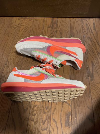 CLOT × Sacai × Nike LD Waffle "Orange Blaze"