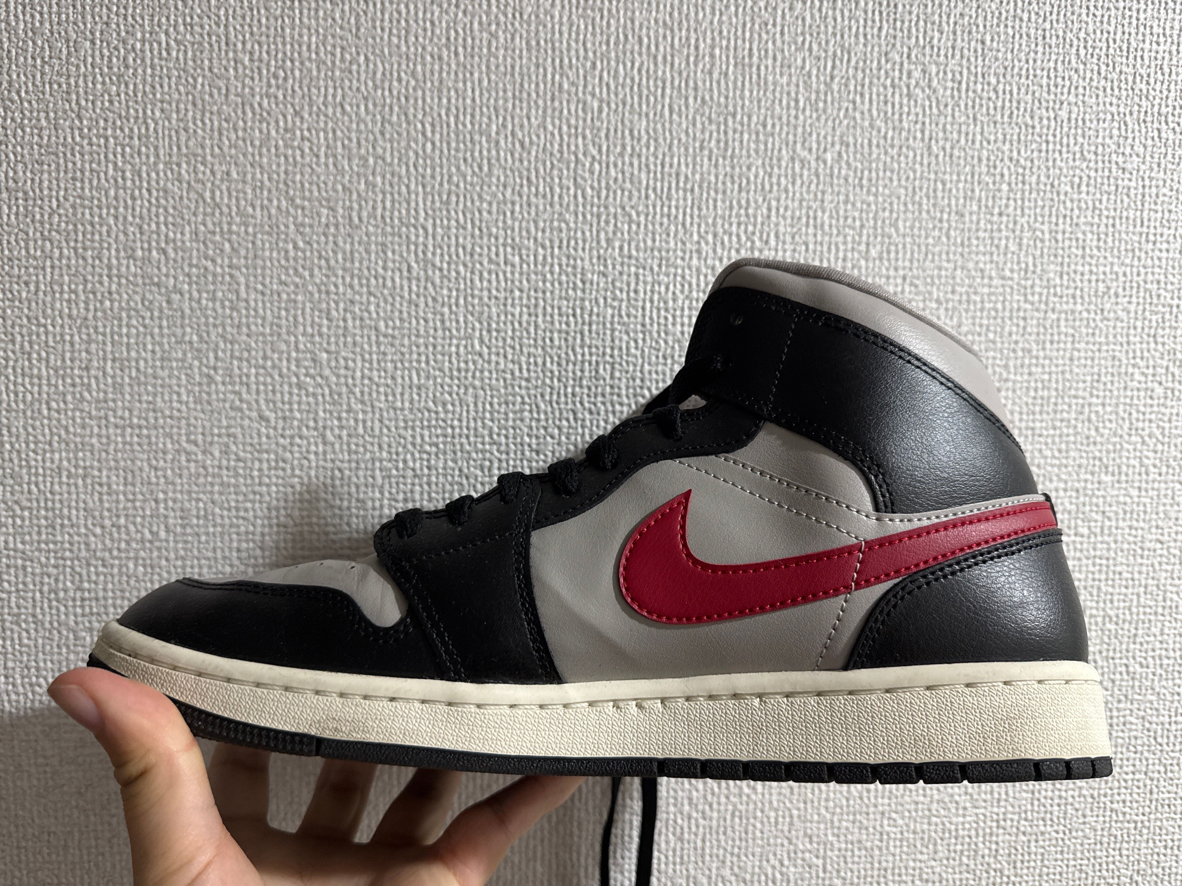 Nike Women's Air Jordan 1 Mid "Black/Grey/Gym Red"