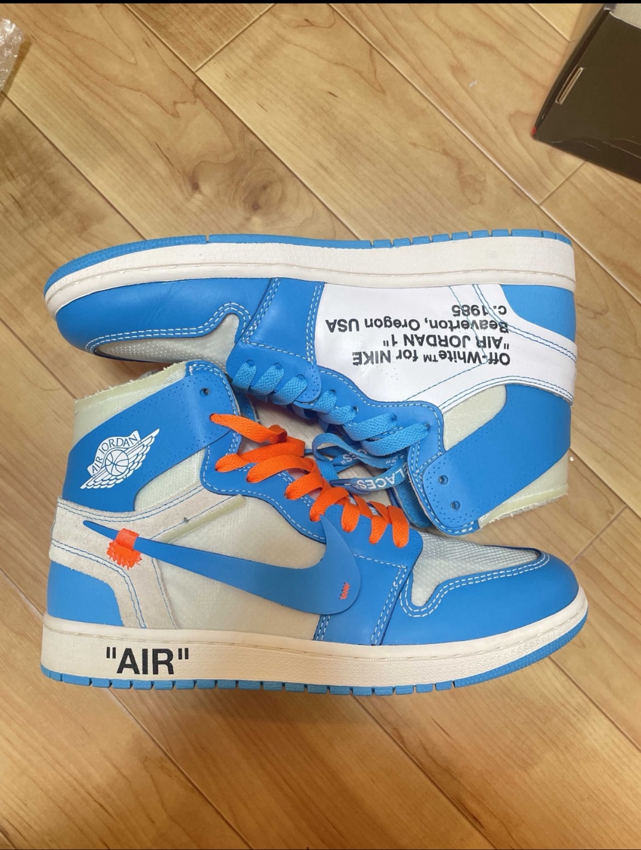 Off-White × Nike Air Jordan 1 High UNC "White/Dark Powder Blue"