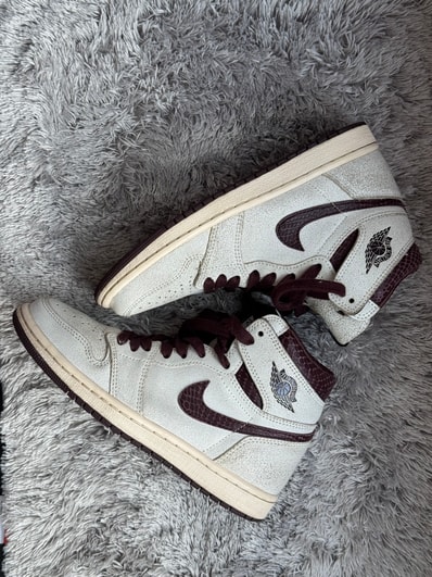 A Ma Maniere × Nike Air Jordan 1 Retro High OG "Sail and Burgundy"