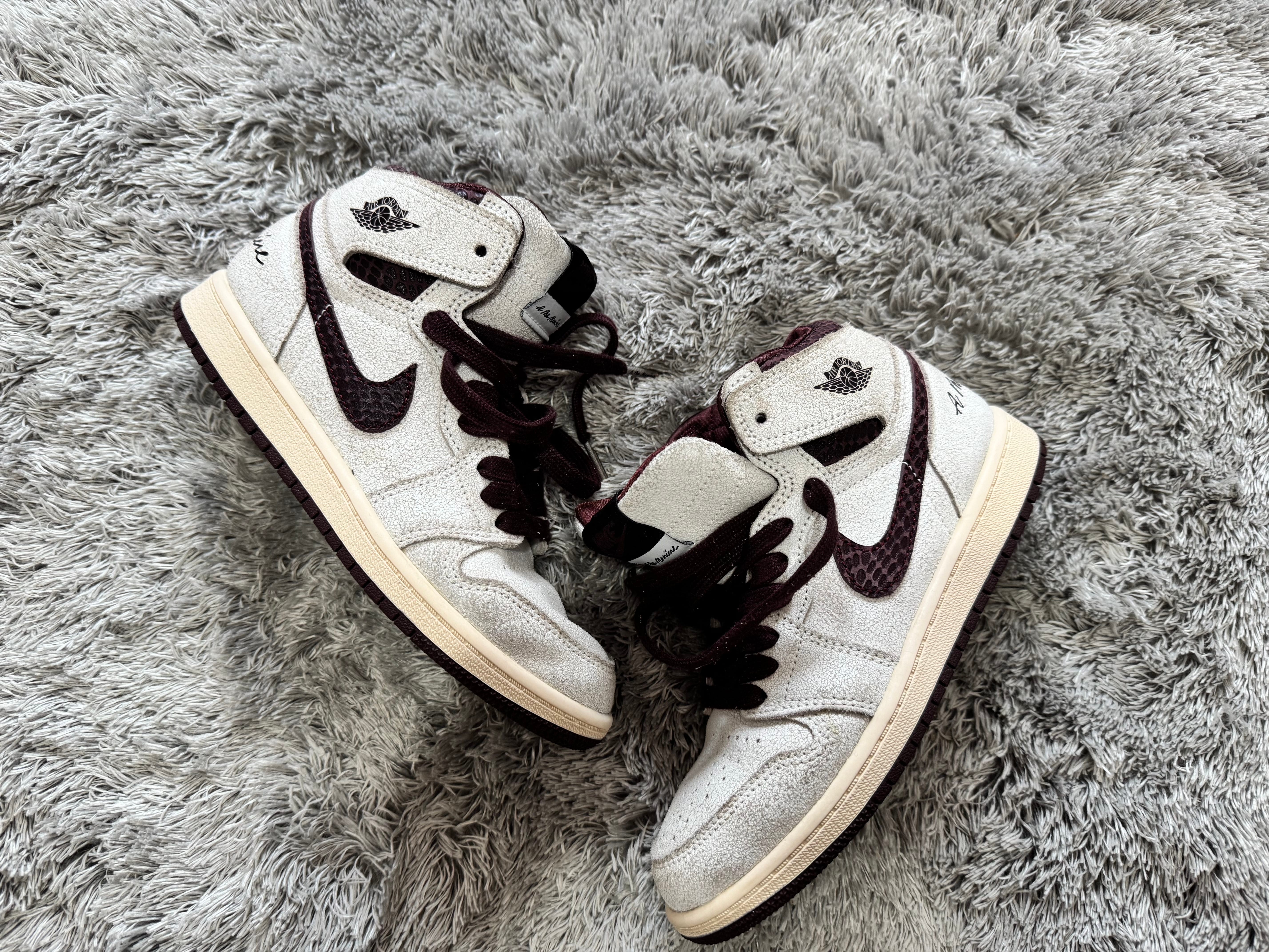 A Ma Maniere × Nike PS Jordan 1 Retro High OG "Sail and Burundy"
