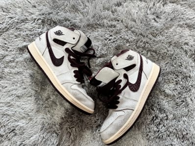 A Ma Maniere × Nike PS Jordan 1 Retro High OG "Sail and Burundy"